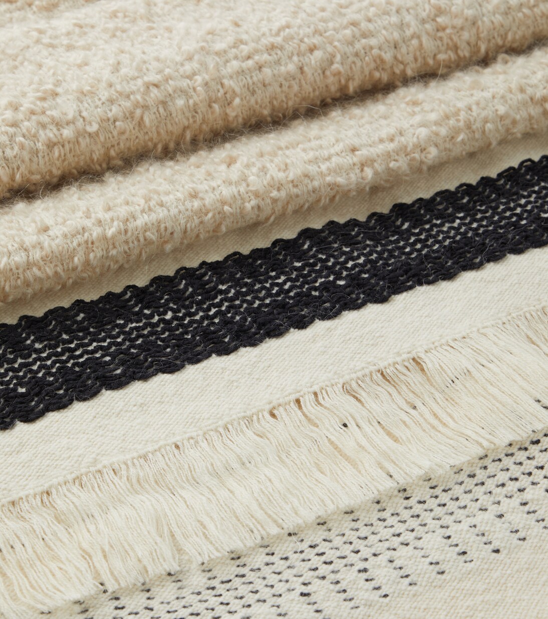 Cicatrice fringed wool-blend blanket | The House of Lyria