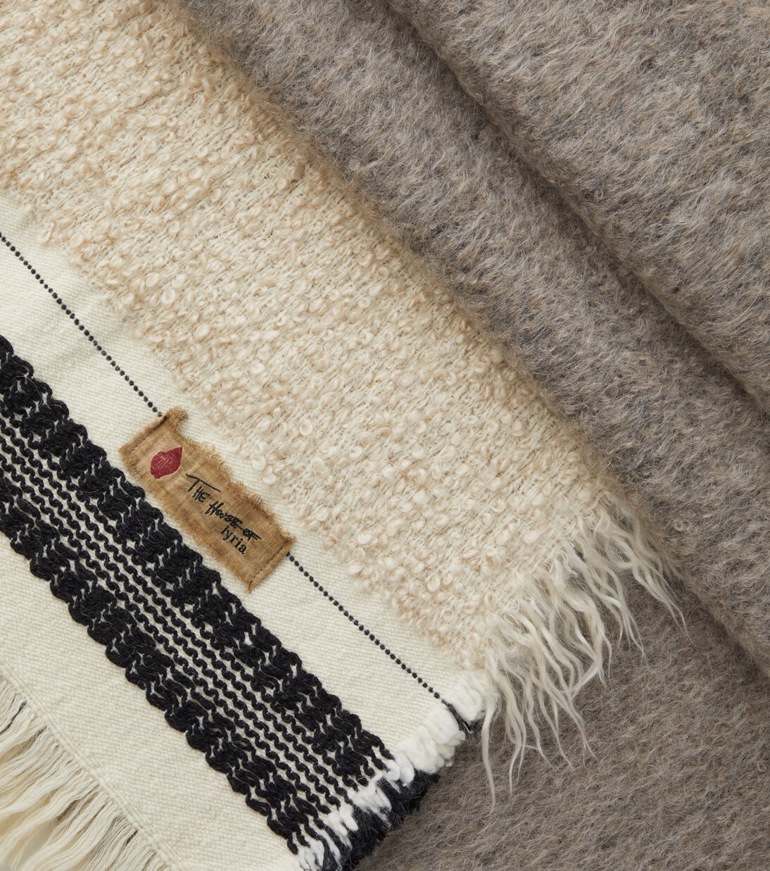 Cicatrice fringed wool-blend blanket | The House of Lyria