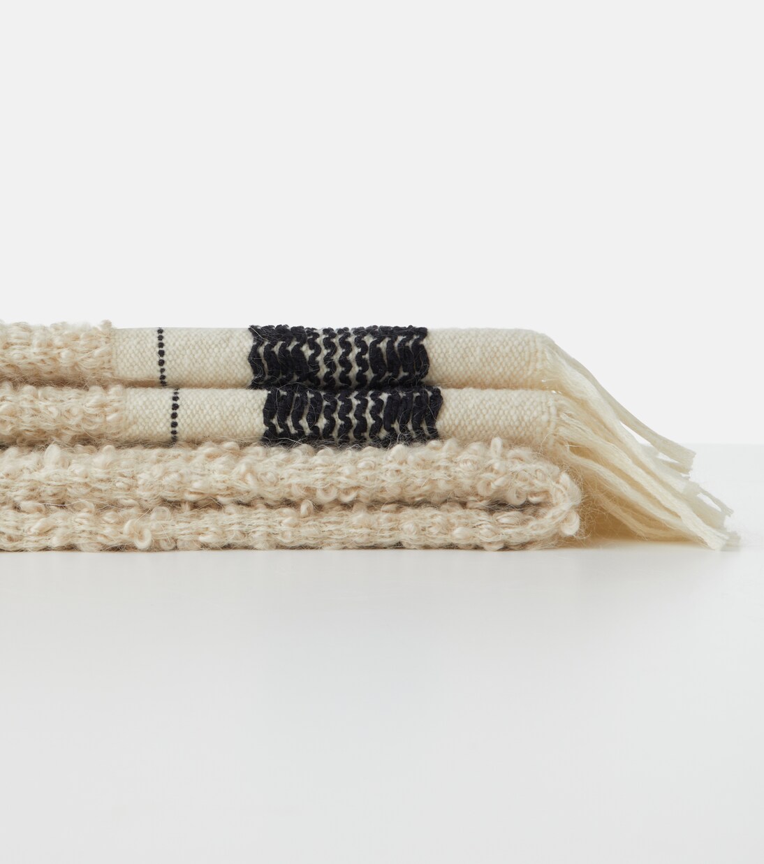 Cicatrice fringed wool-blend blanket | The House of Lyria