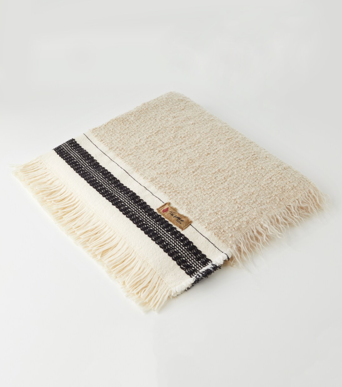 Cicatrice fringed wool-blend blanket | The House of Lyria