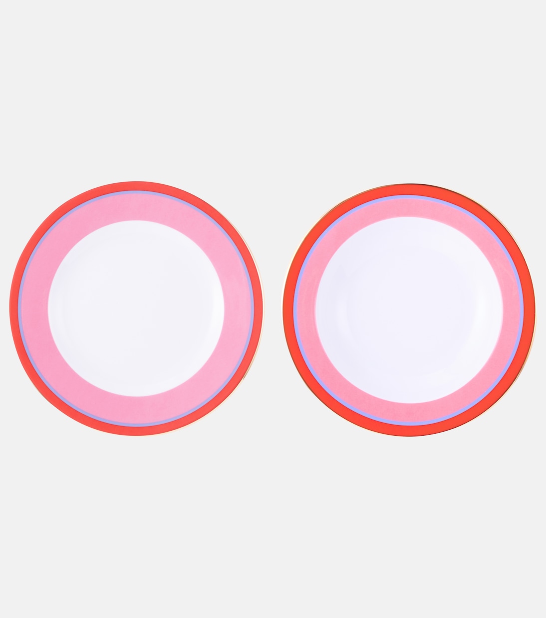 Rainbow Rosa set of 2 soup and dinner plates | La DoubleJ