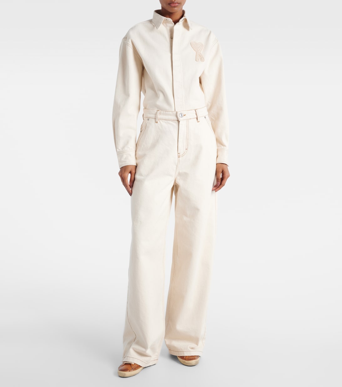 Jeans anchos de tiro alto | Ami Paris