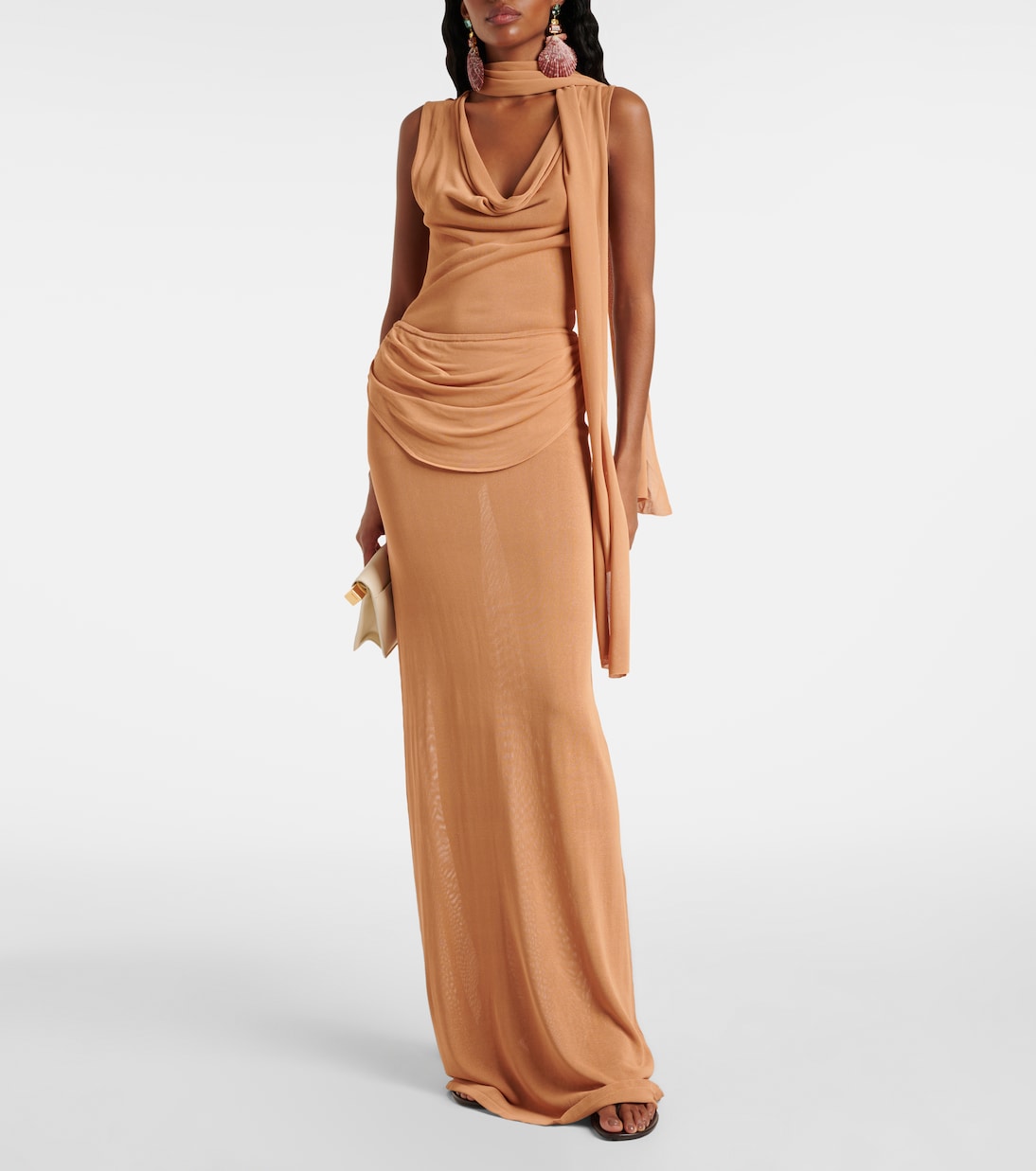 Draped semi-sheer maxi skirt | Aya Muse