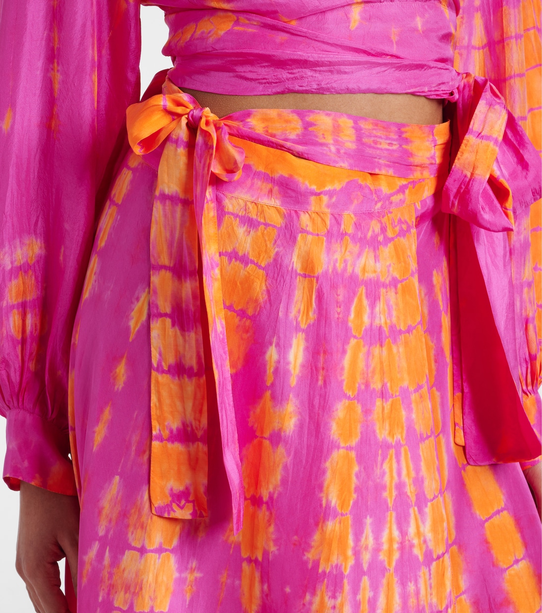 Falda envolvente de seda tie-dye | Anna Kosturova