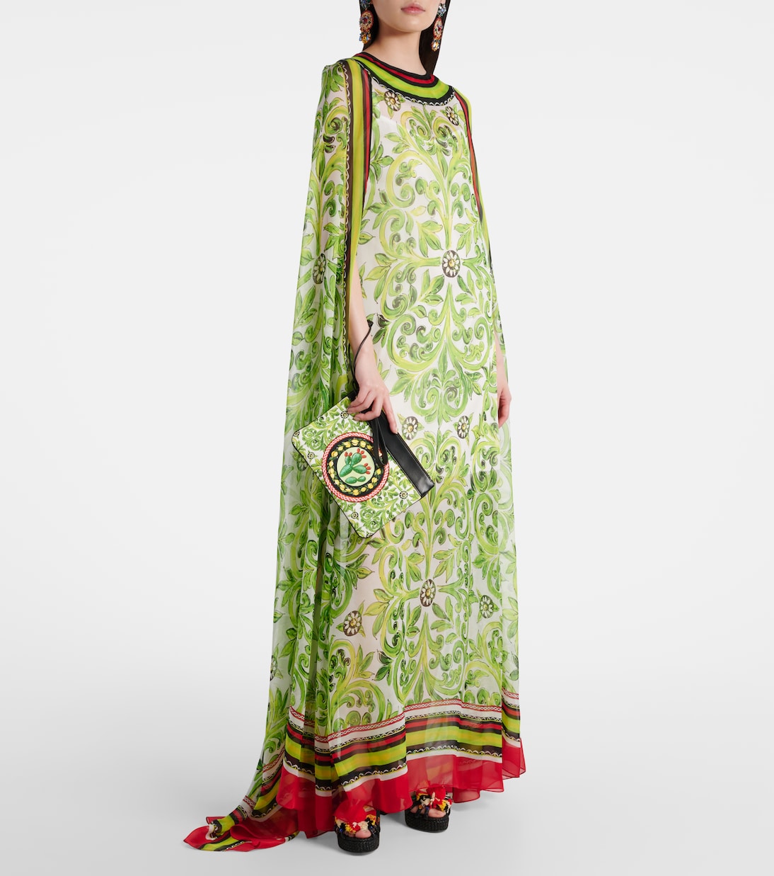 Printed leather-trimmed canvas pouch | Dolce&Gabbana