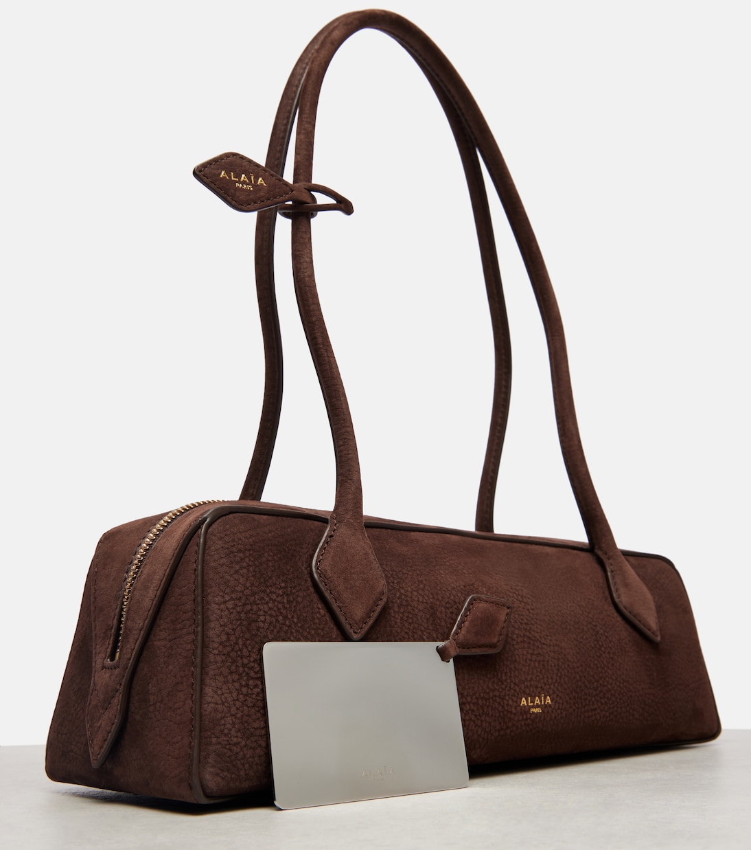Borsa a spalla Le Teckel Medium in suede | Alaïa