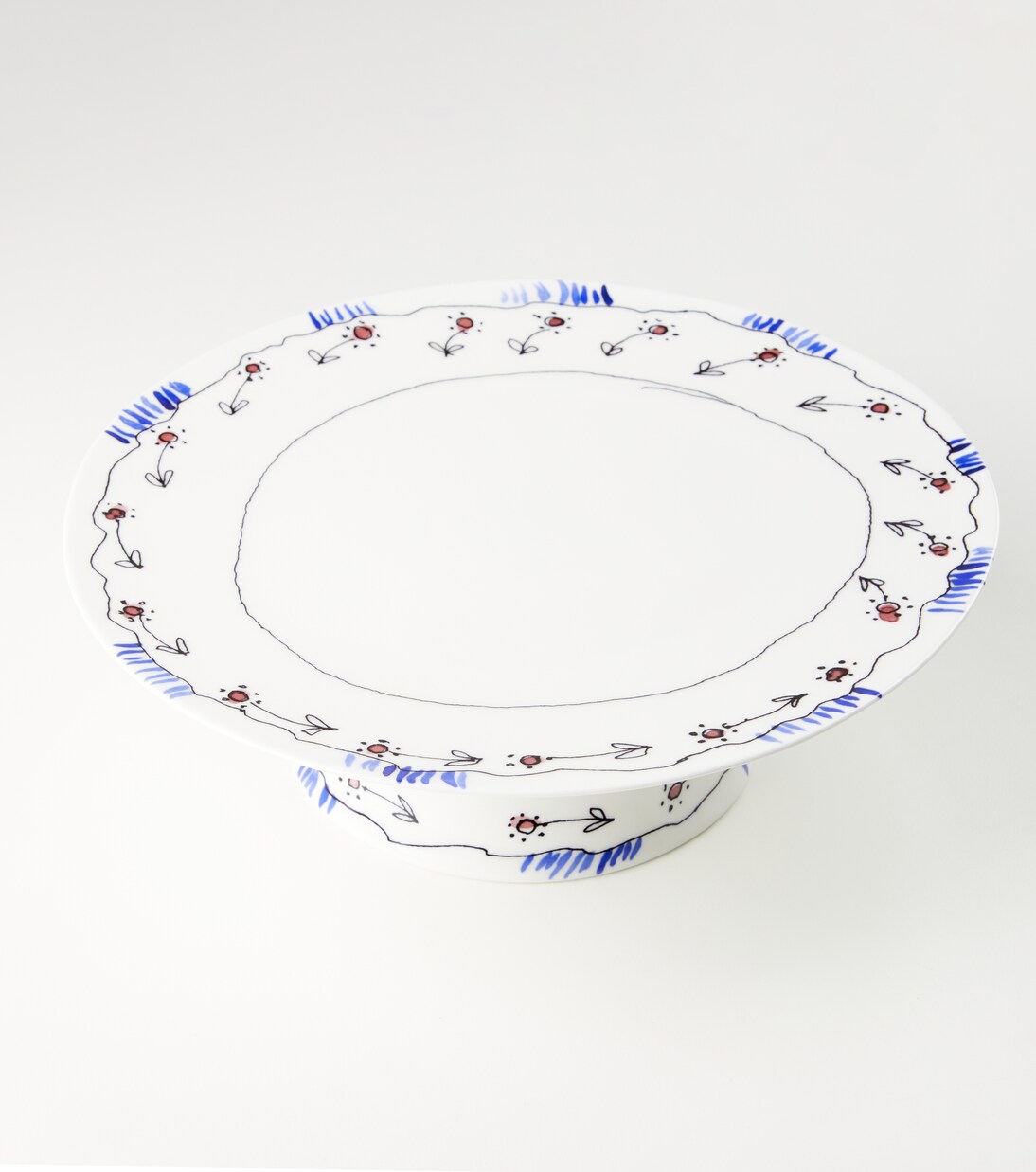 Midnight Flowers Anemone Milk porcelain cake stand by Marni | Serax