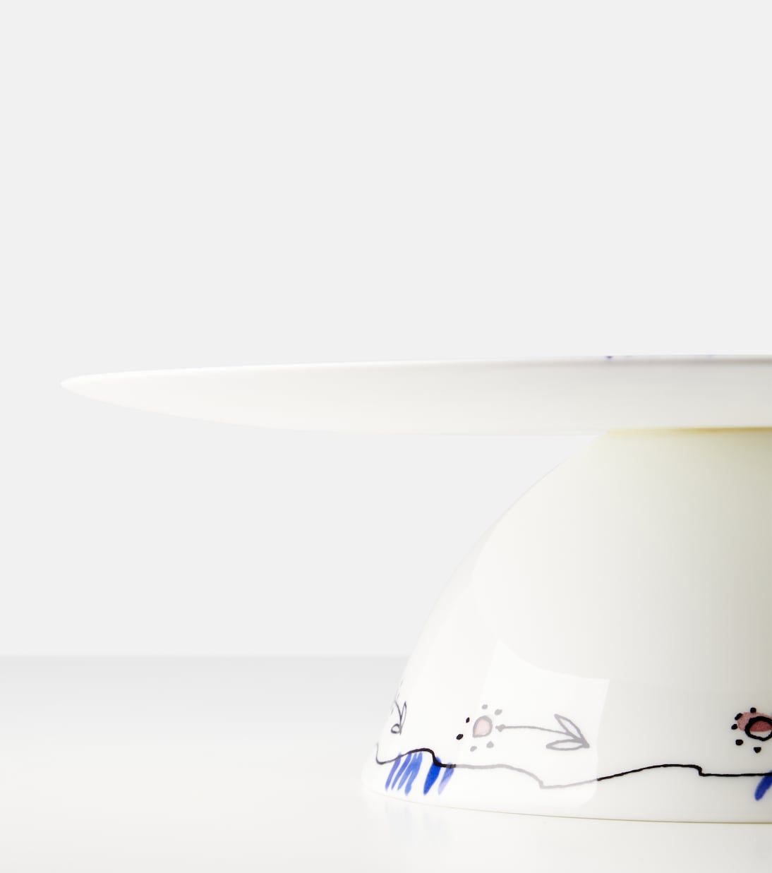 Midnight Flowers Anemone Milk porcelain cake stand by Marni | Serax