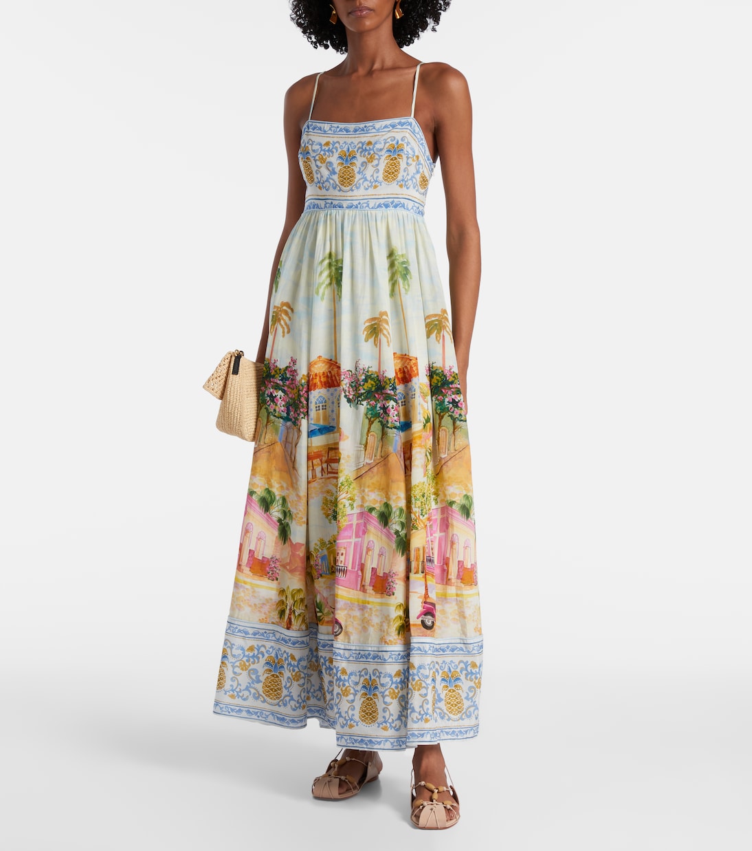 Printed cotton-blend maxi dress | Farm Rio