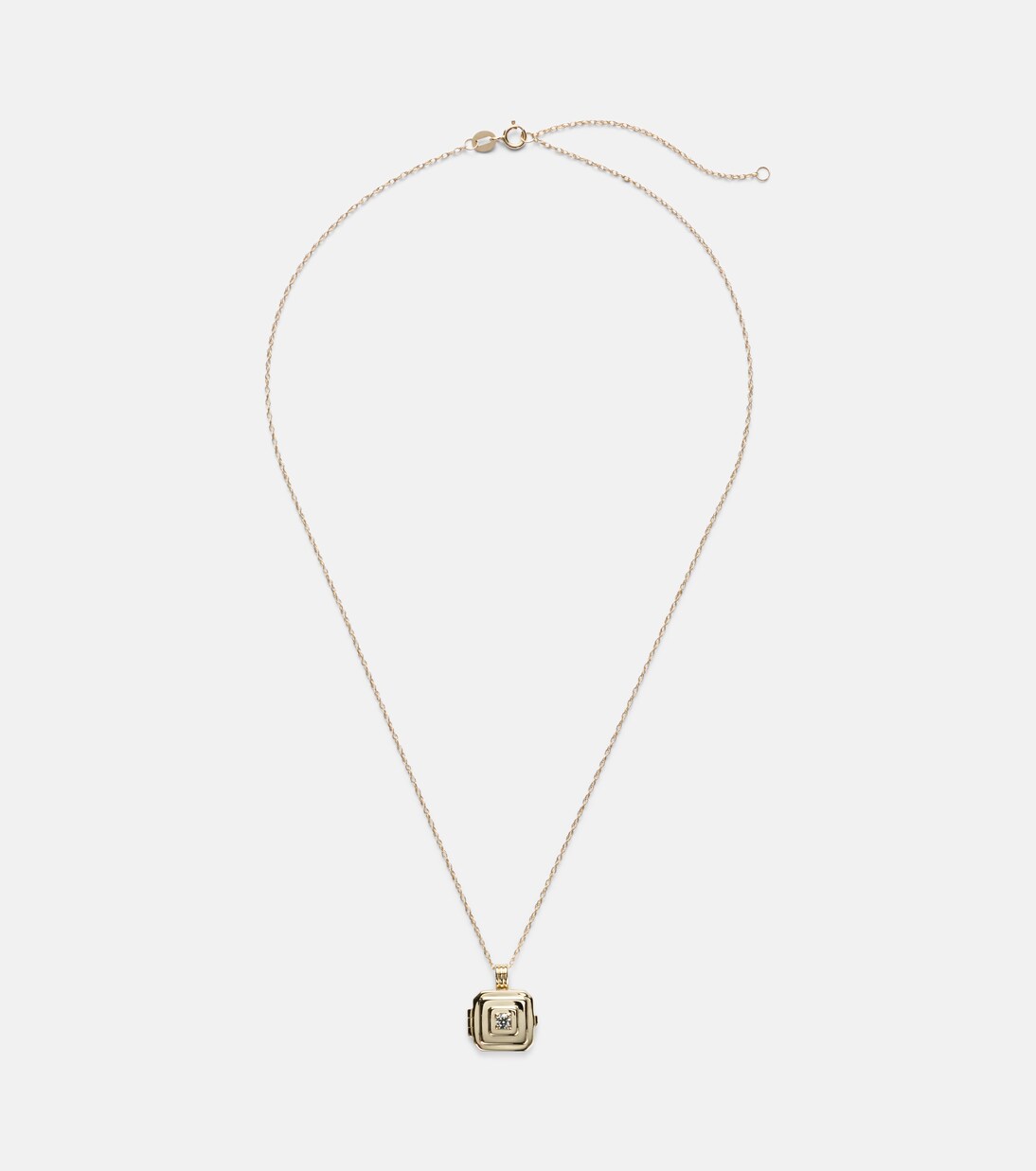 10kt gold locket necklace with diamonds | Stone and Strand