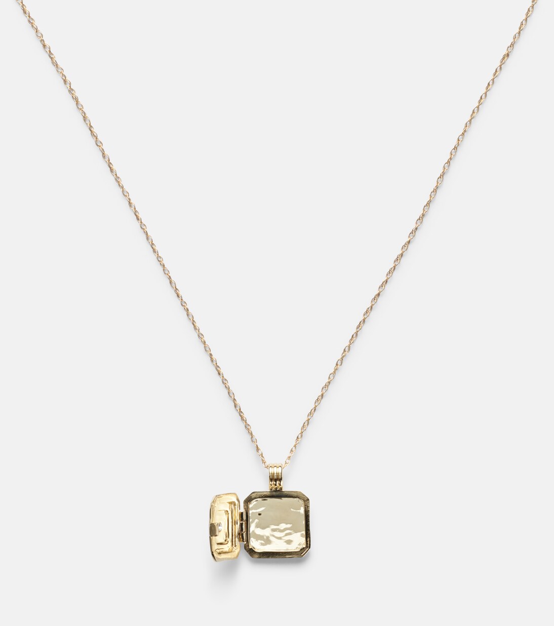 10kt gold locket necklace with diamonds | Stone and Strand