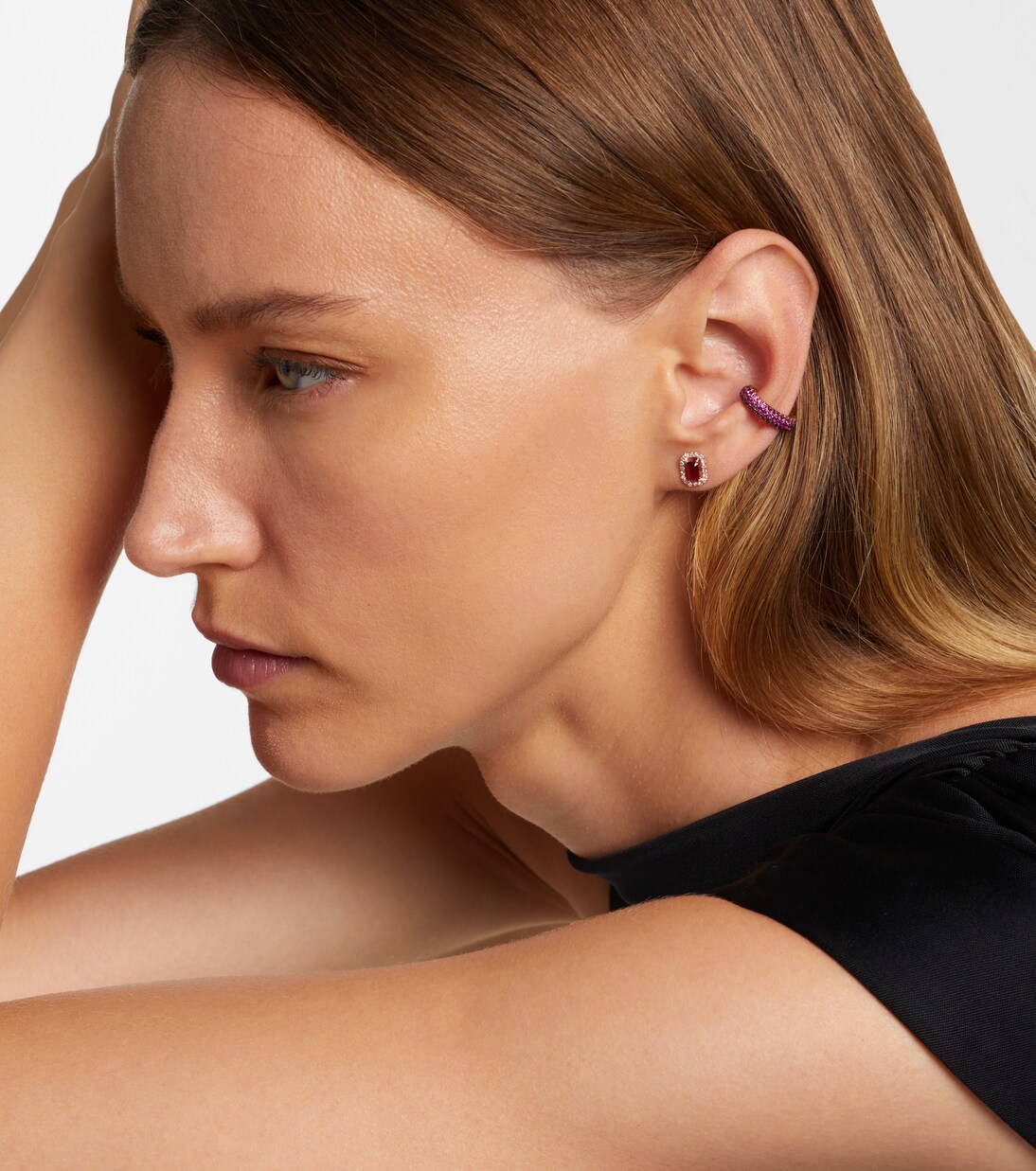 Boucle d'oreille Jumbo en or 18 ct et rubis | Shay Jewelry