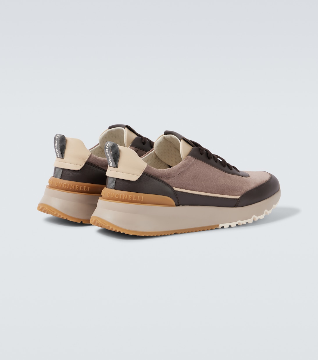 皮革边饰绒面革运动鞋 | Brunello Cucinelli