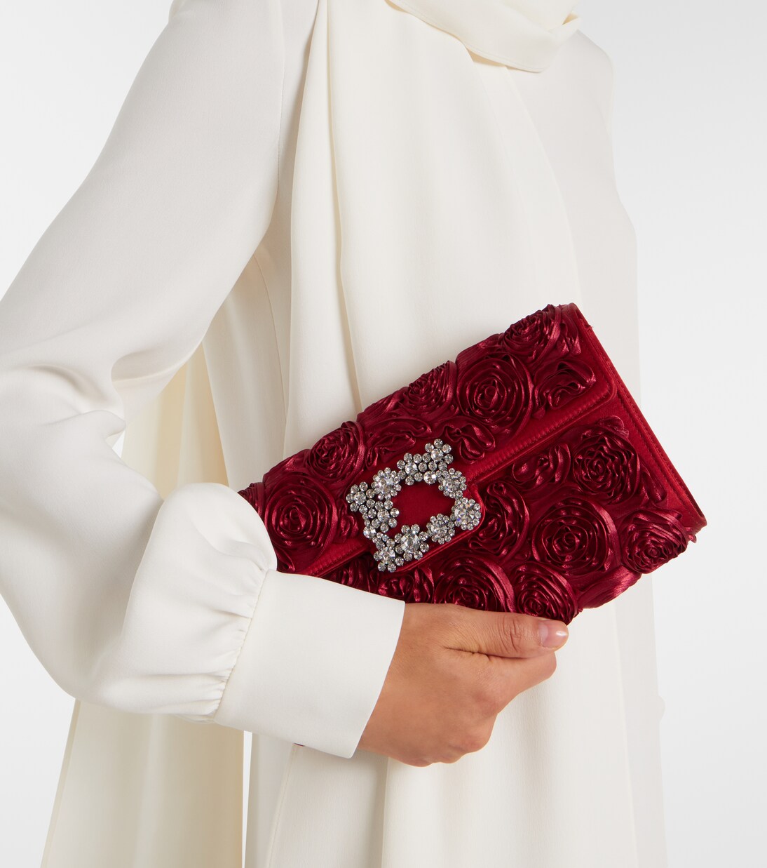 Rose Vivier embellished satin clutch | Roger Vivier