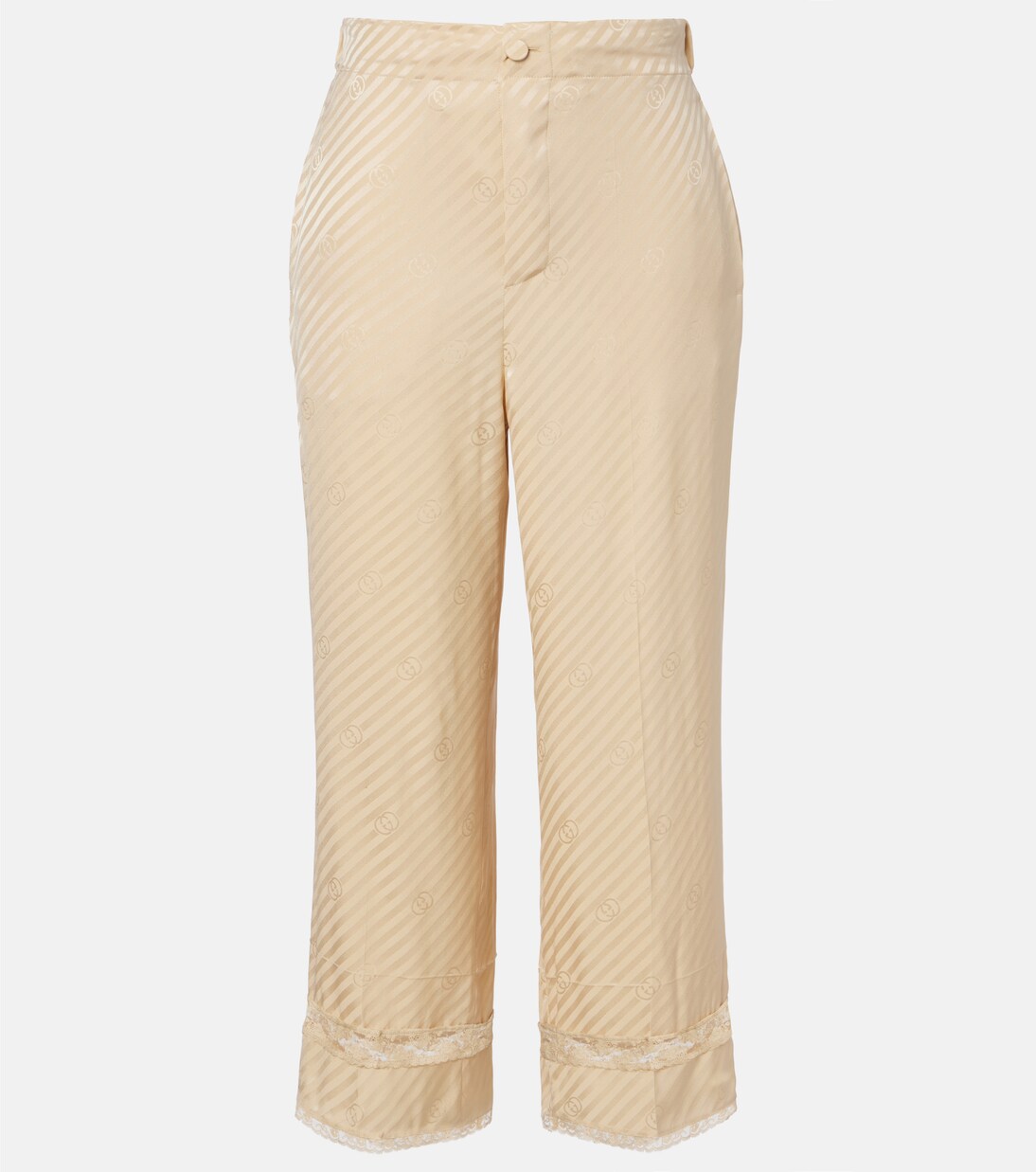 GG silk jacquard cropped wide-leg pants | Gucci