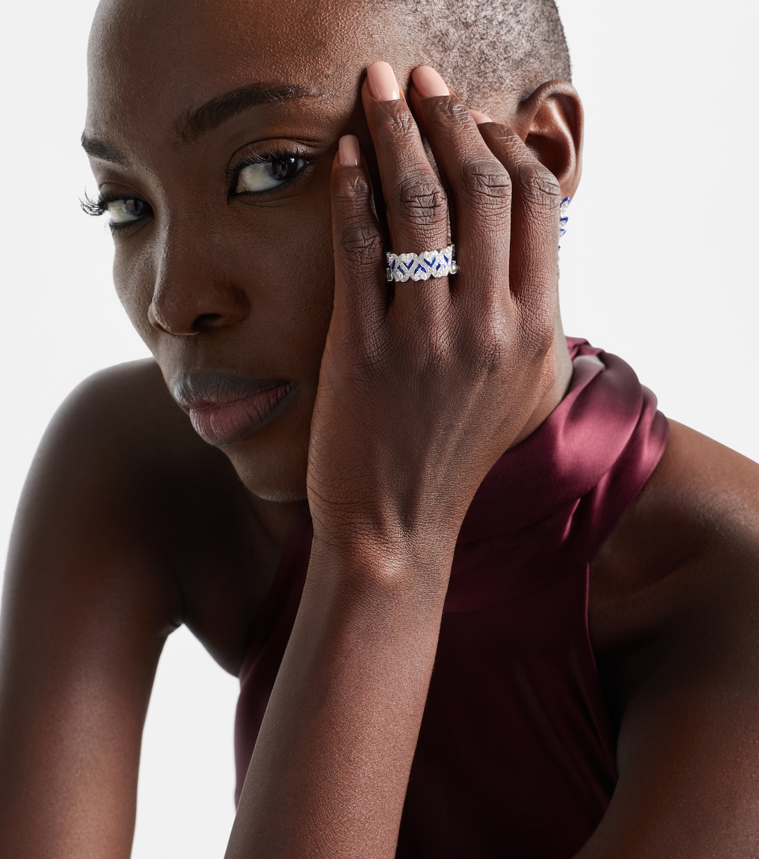 Bague Roman Heart en or blanc 18 ct, émail et diamants | Kamyen