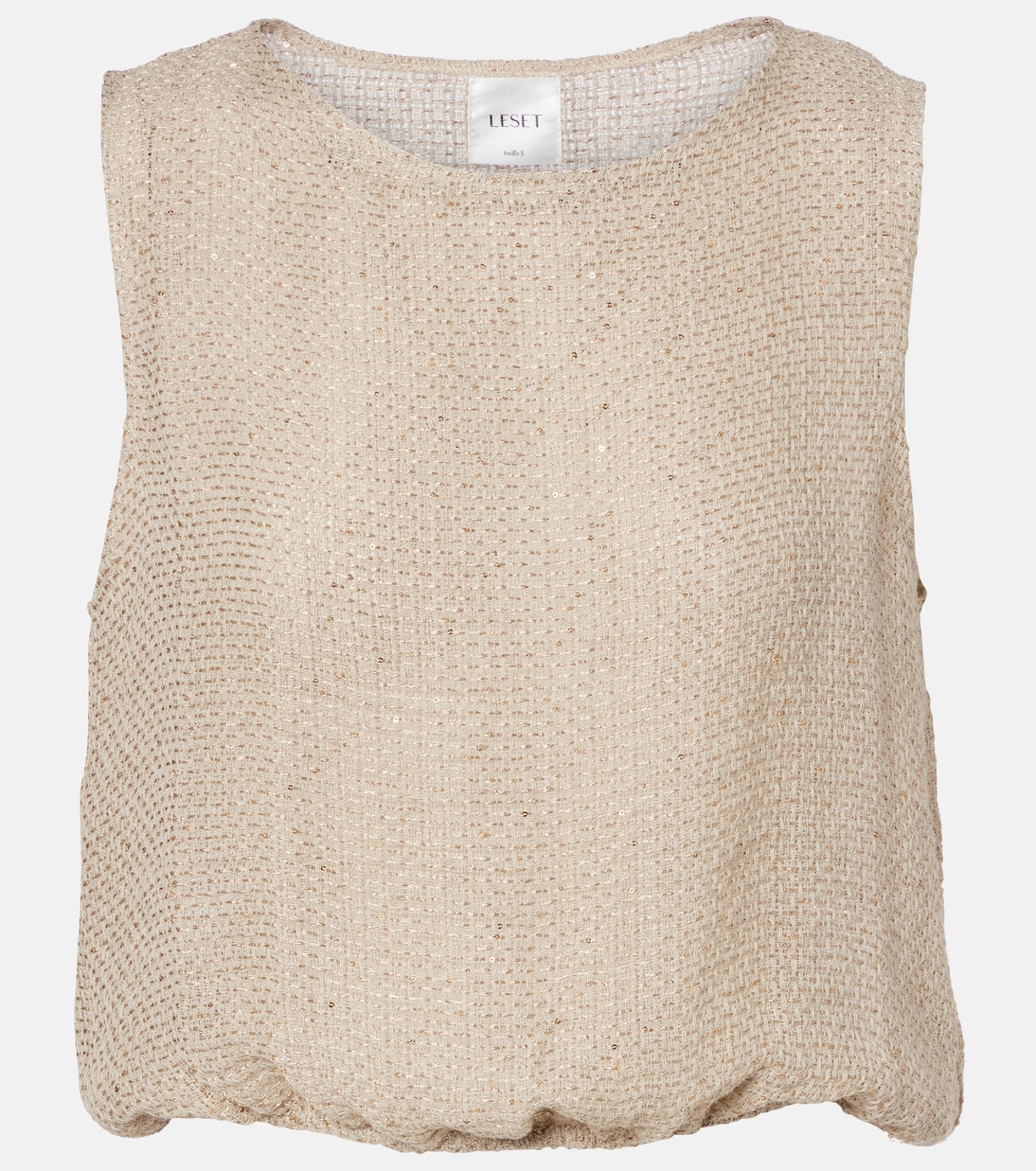 Stella sequined linen-blend top | Leset