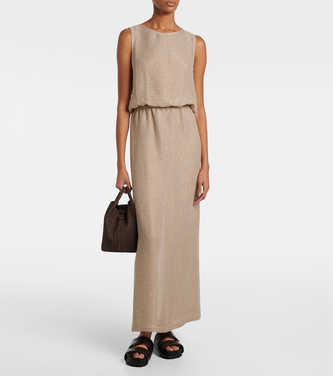 Stella sequined linen-blend top | Leset