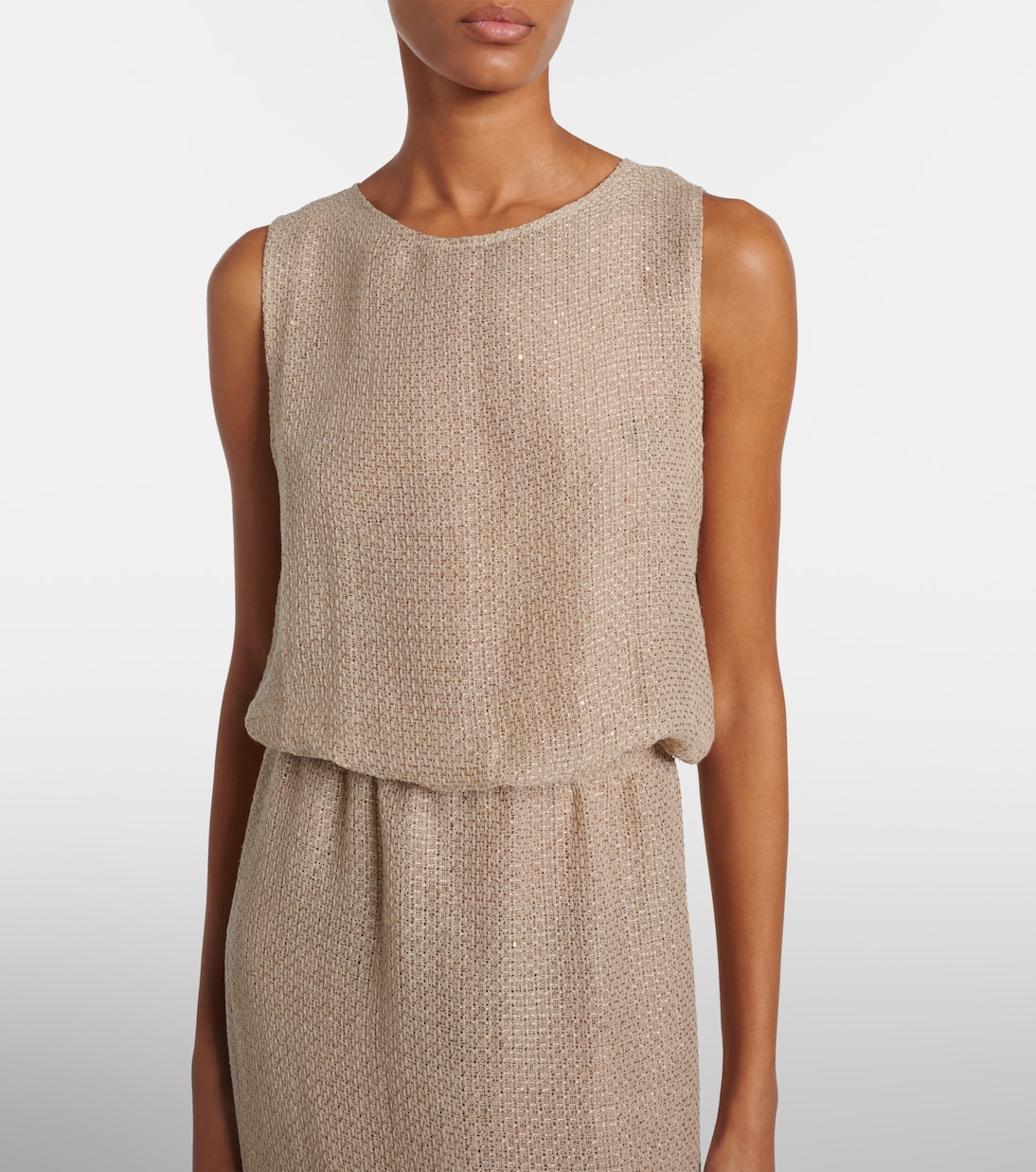 Stella sequined linen-blend top | Leset