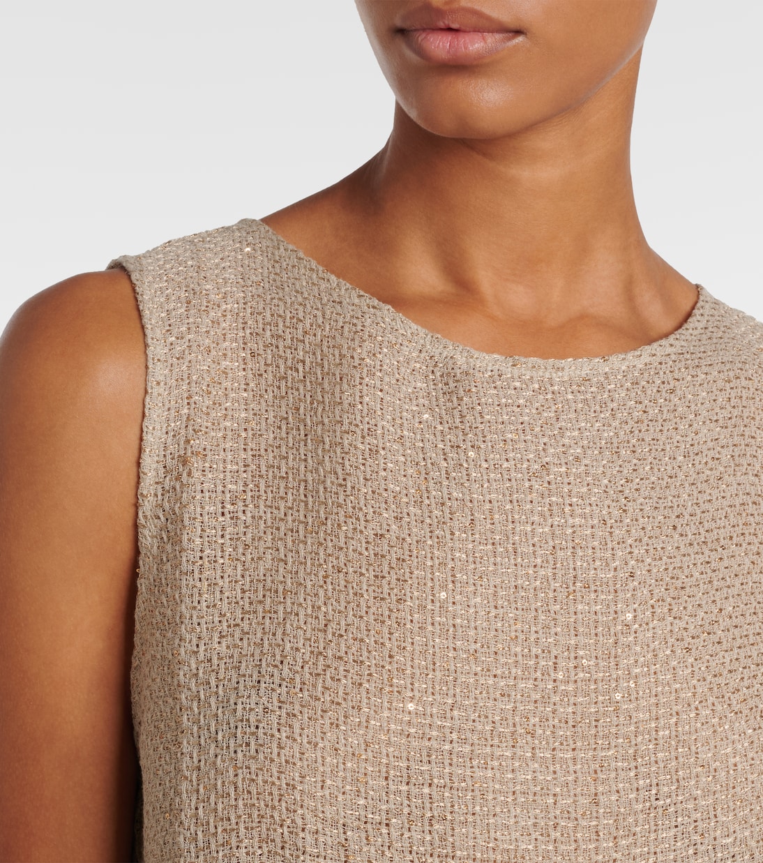 Stella sequined linen-blend top | Leset