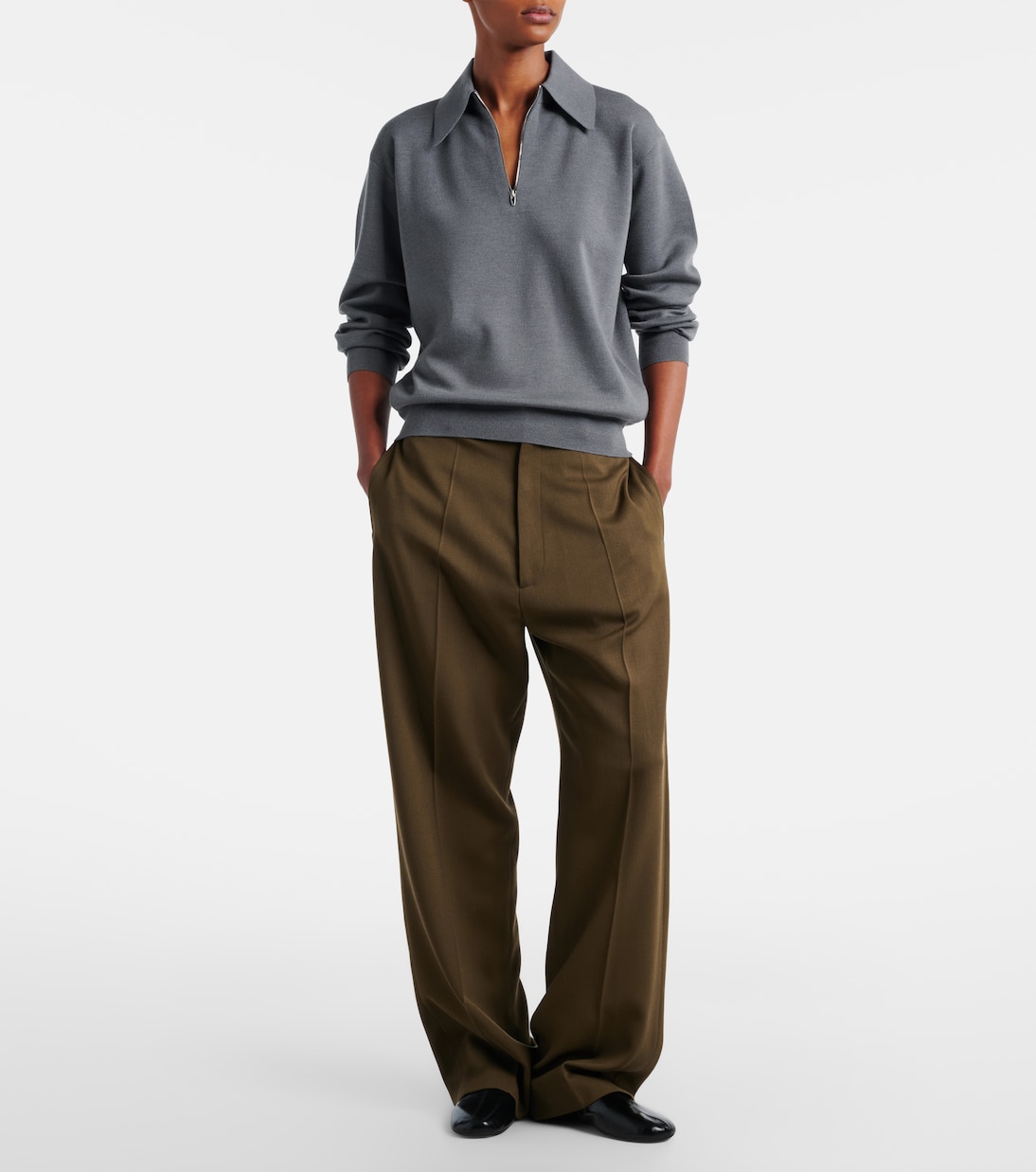 Wool polo sweater | Phoebe Philo