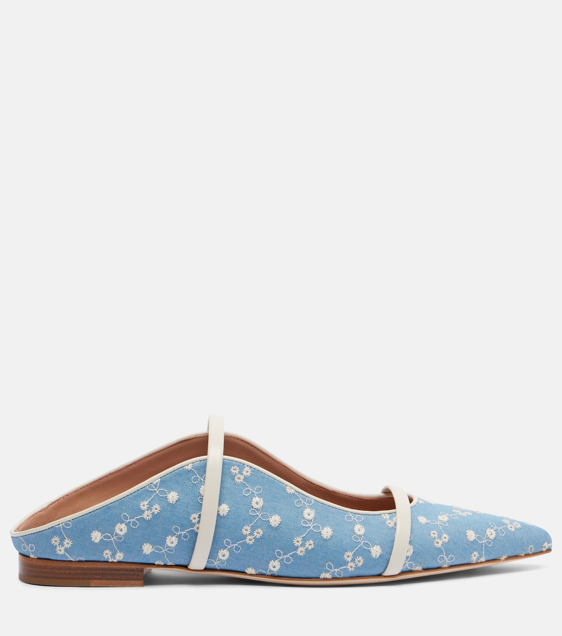 Maureen leather-trimmed denim mules | Malone Souliers