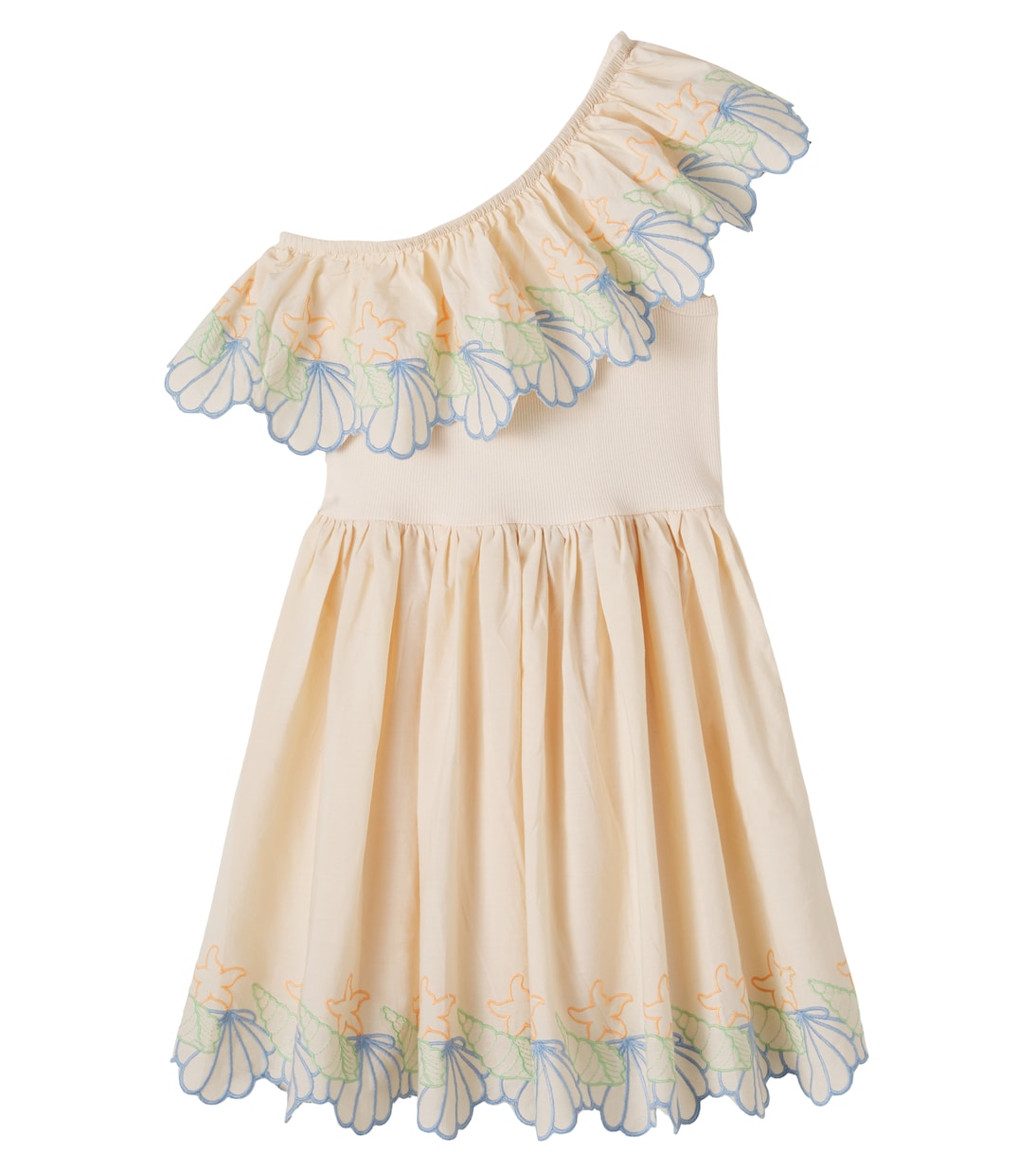 Robe Cato asymétrique brodée | Molo