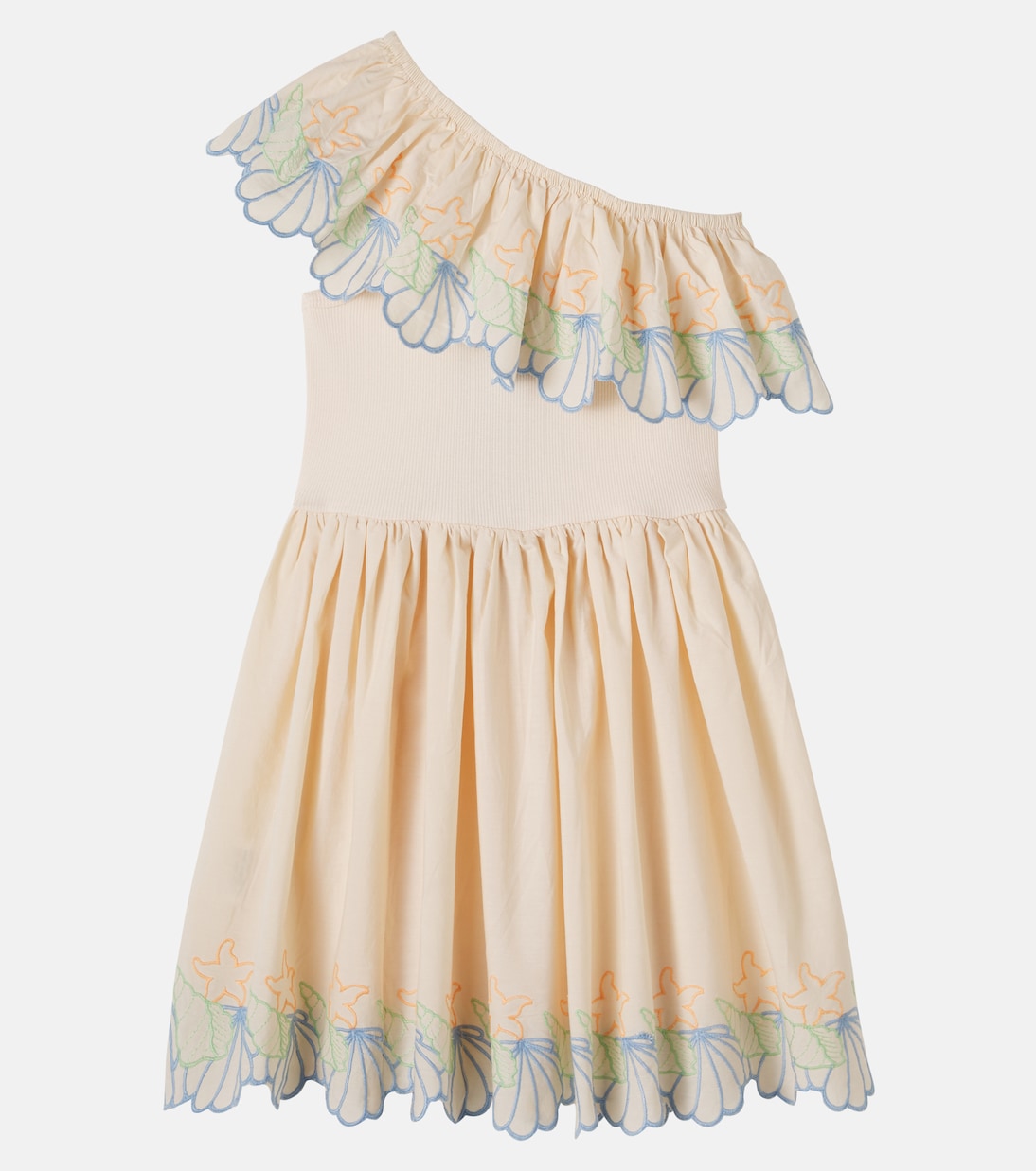 Robe Cato asymétrique brodée | Molo