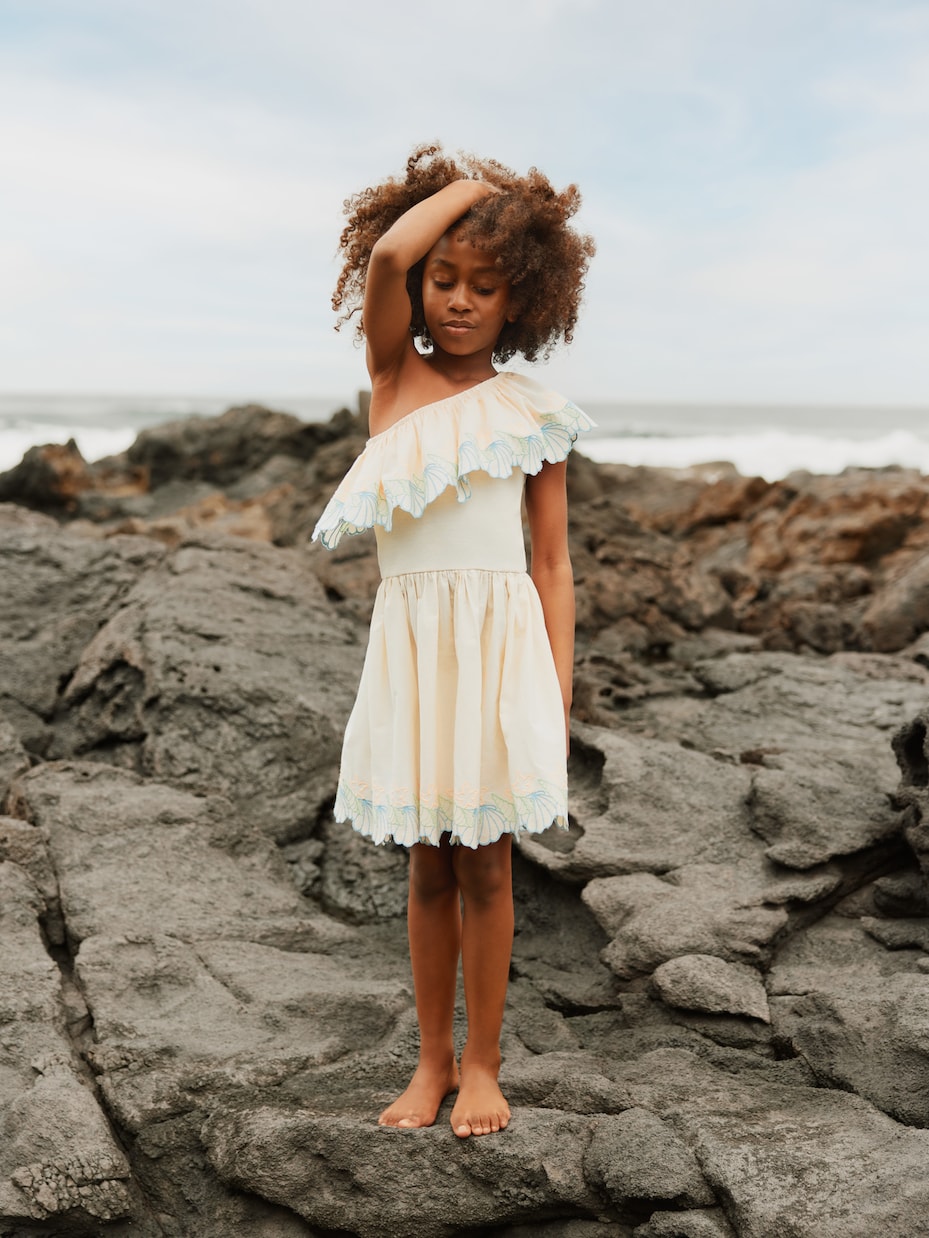 Robe Cato asymétrique brodée | Molo