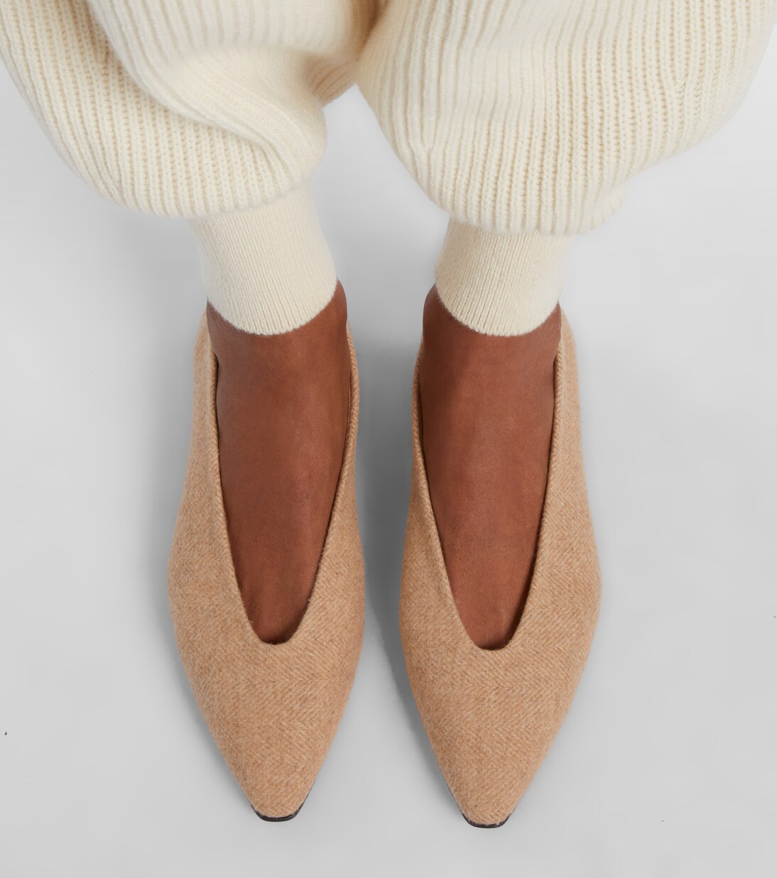 Rebecca herringbone ballet flats | Loro Piana