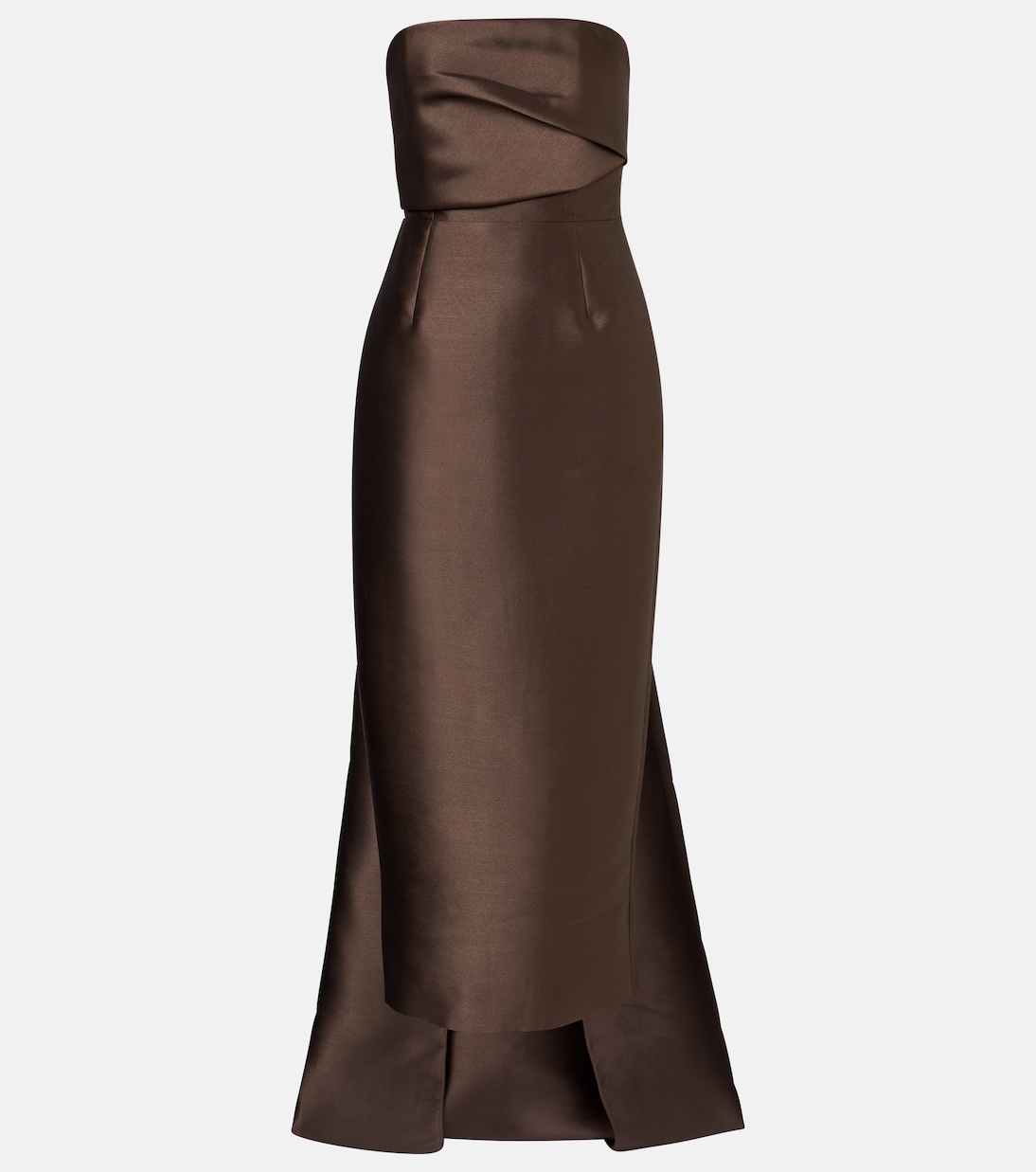 Kiki draped strapless satin cocktail dress | Solace London