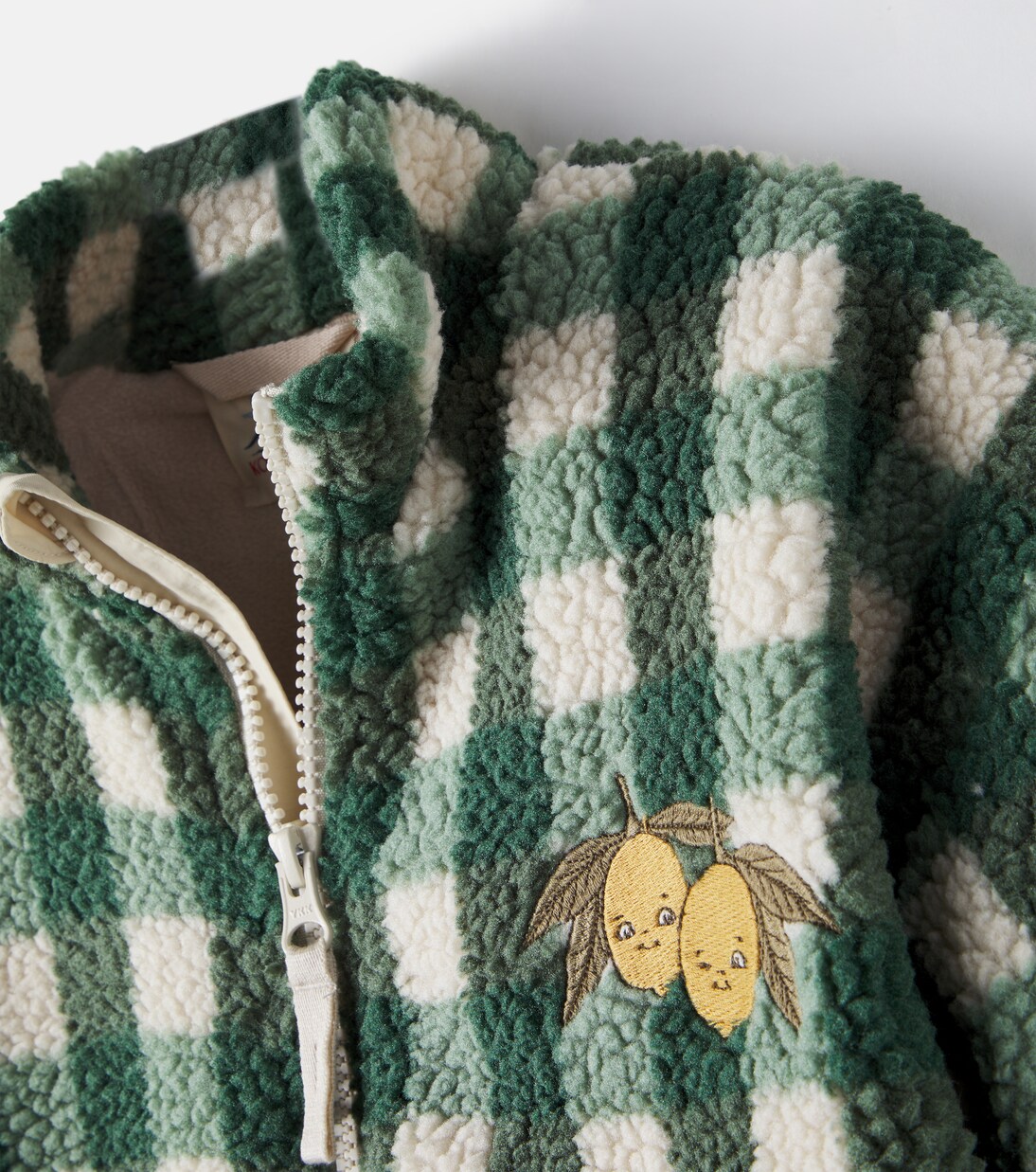 Jody checked embroidered teddy jacket | Konges Sløjd