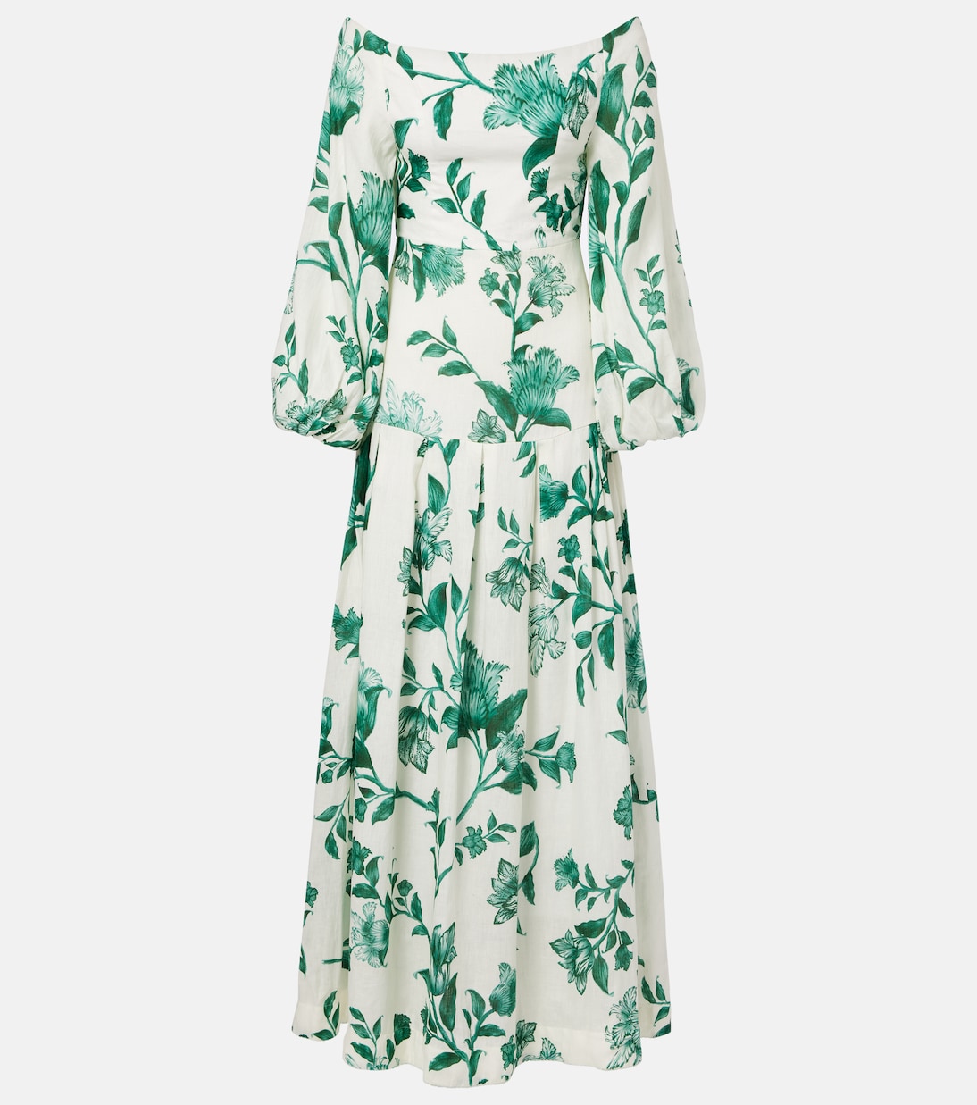 Senlis printed off-shoulder linen maxi dress | Agua by Agua Bendita