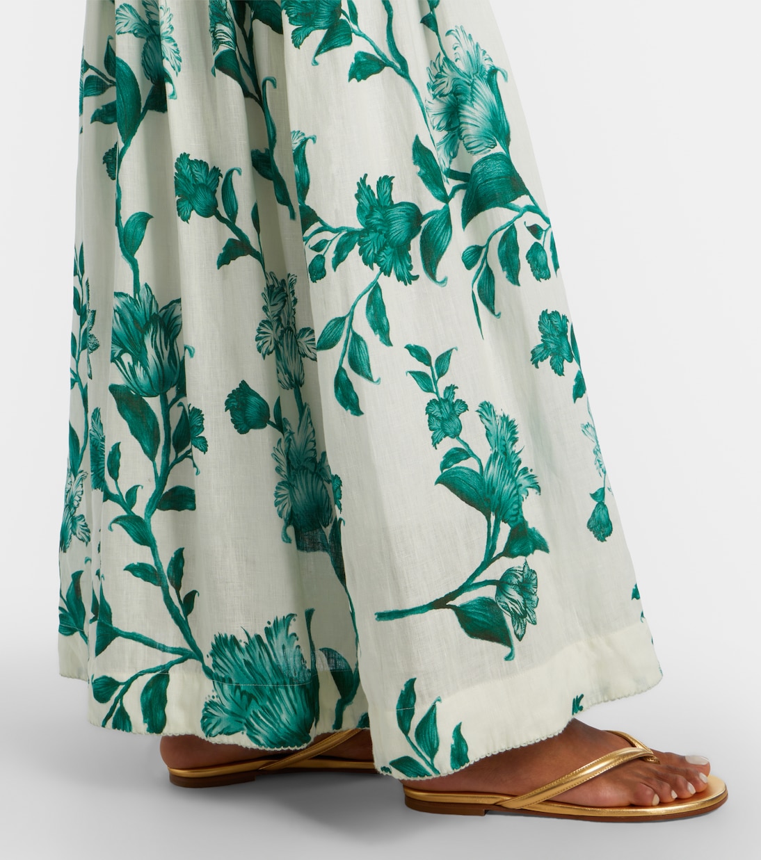 Senlis printed off-shoulder linen maxi dress | Agua by Agua Bendita
