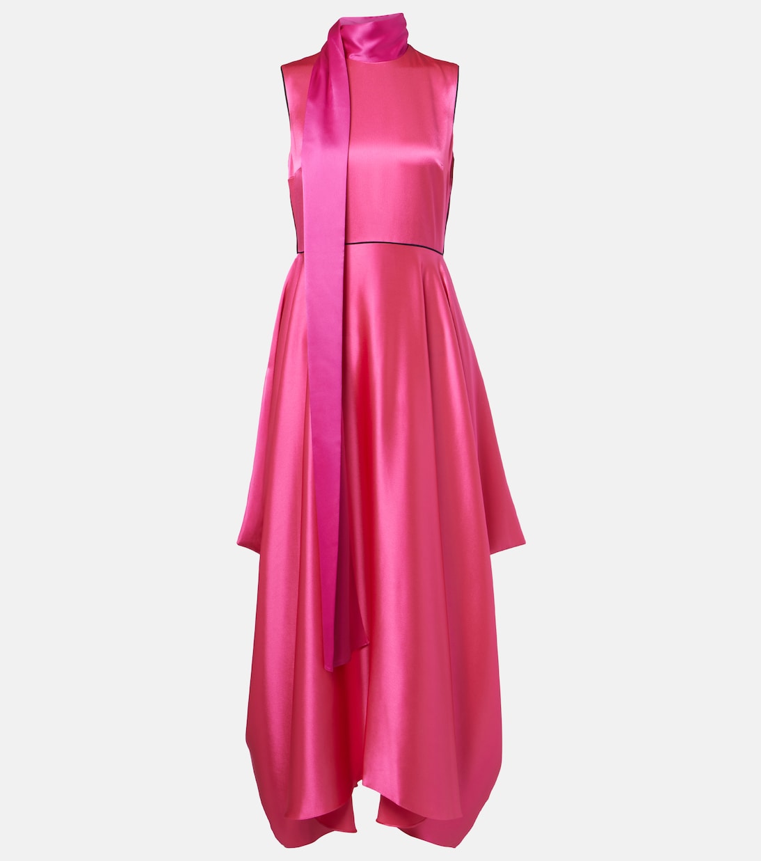 Aela scarf-detail satin gown | Roksanda