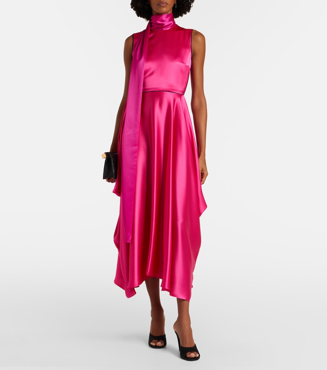 Aela scarf-detail satin gown | Roksanda