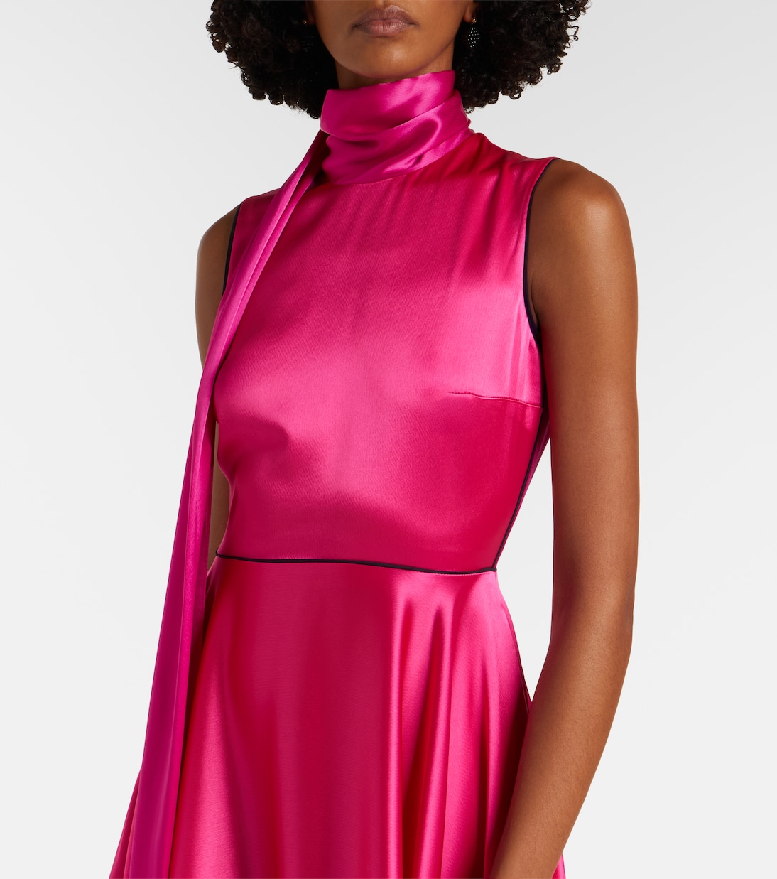Aela scarf-detail satin gown | Roksanda
