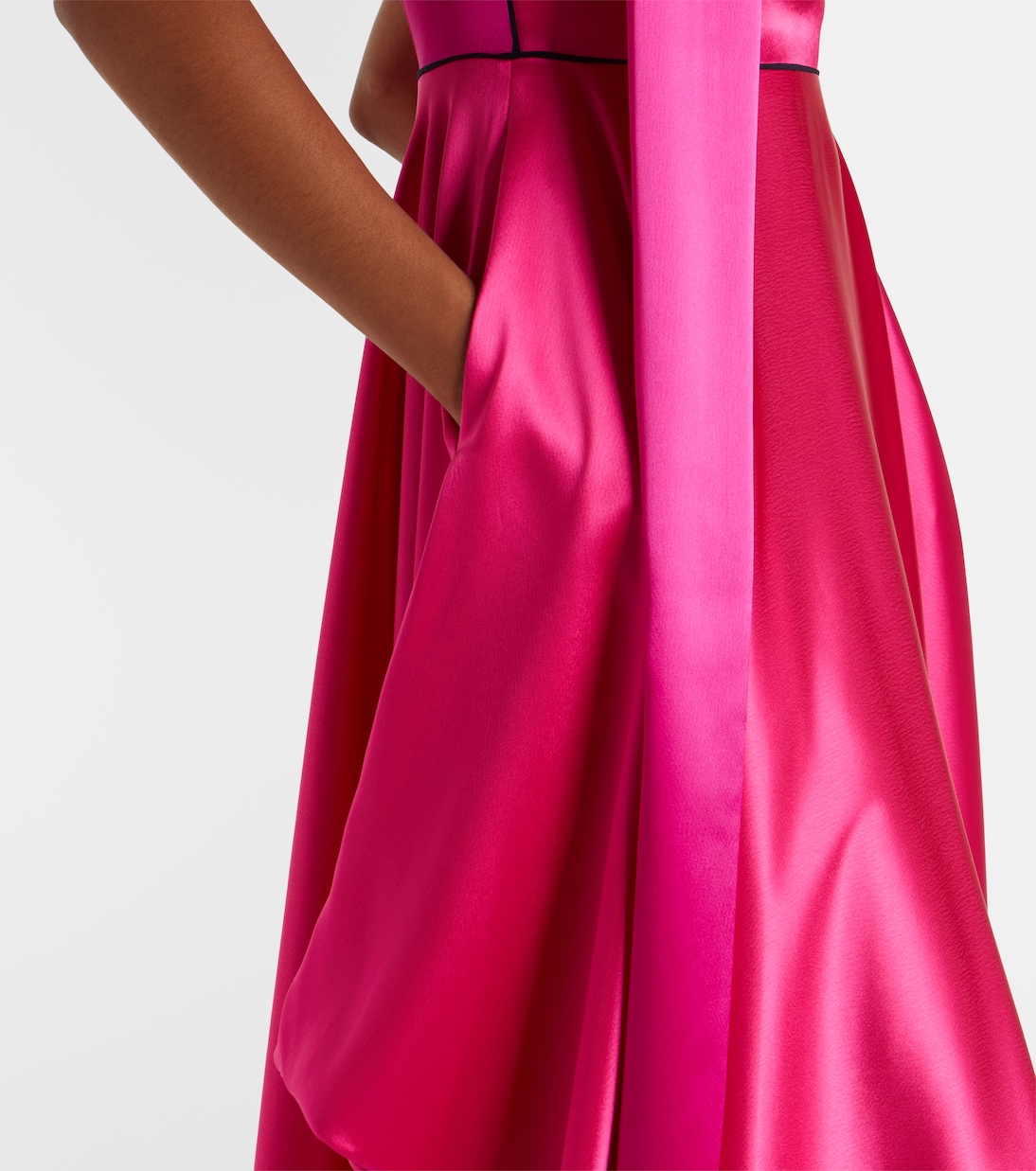 Aela scarf-detail satin gown | Roksanda