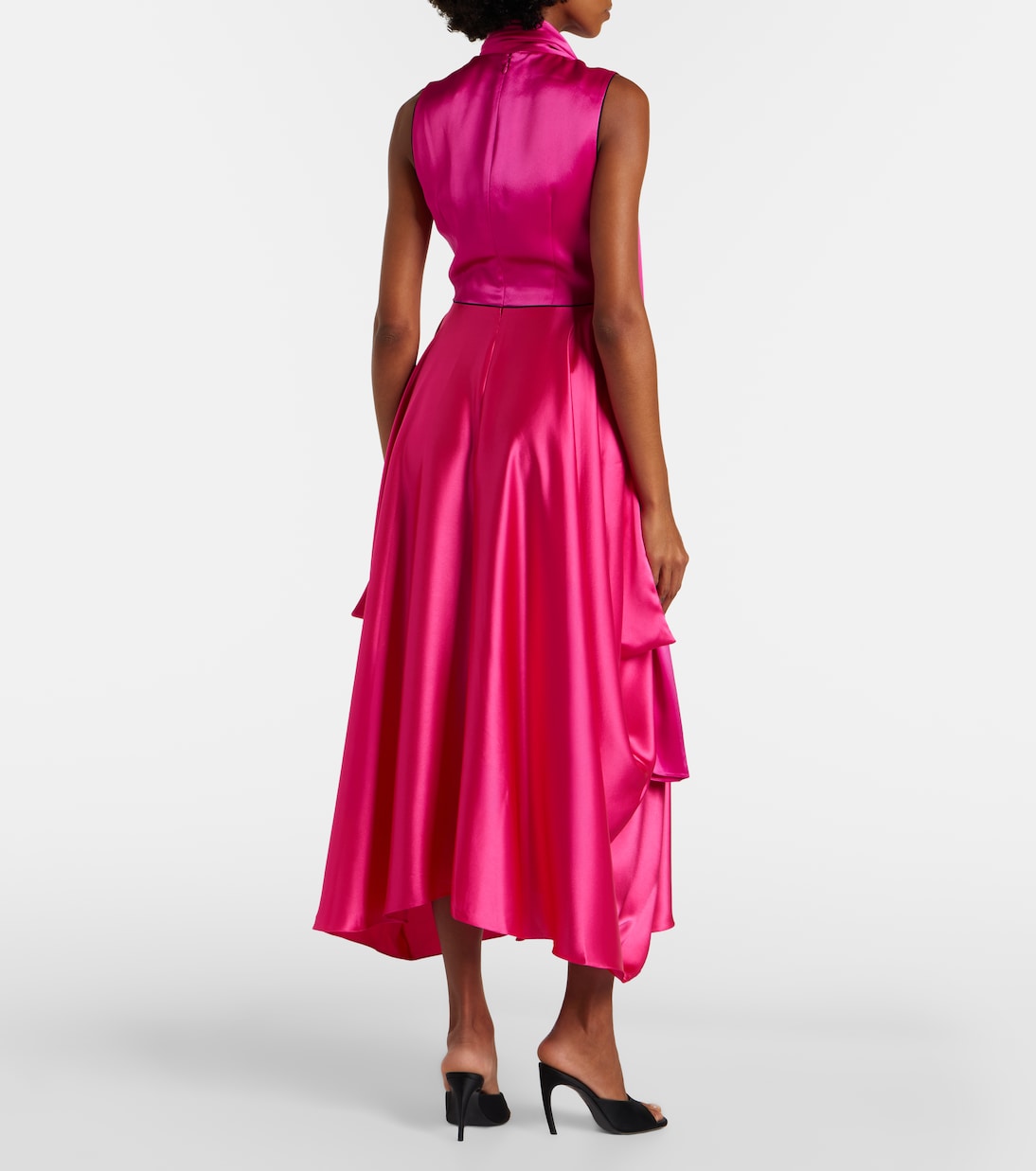 Aela scarf-detail satin gown | Roksanda
