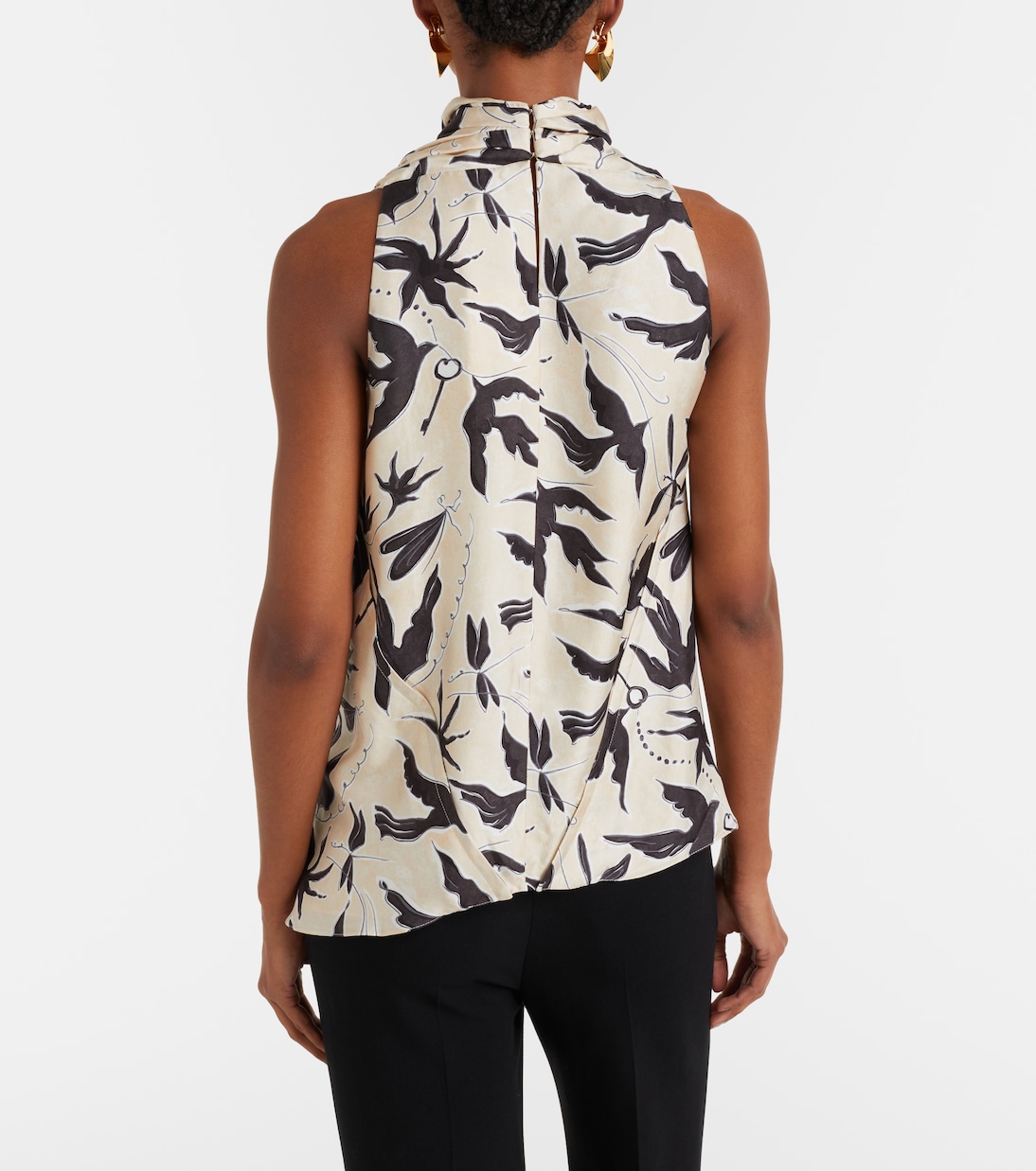 Sleary draped printed silk top | Altuzarra