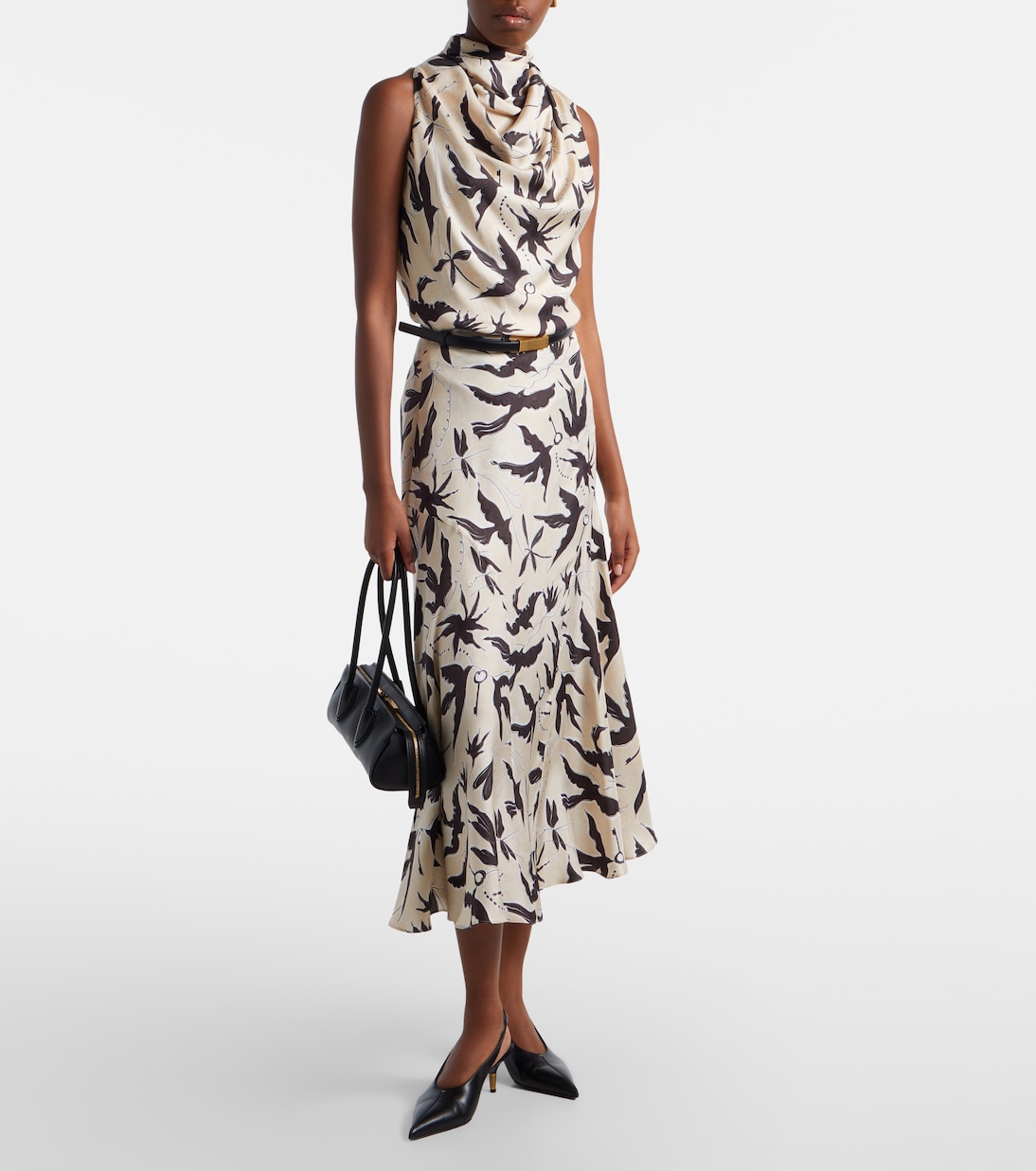 Top Sleary de seda estampado drapeado | Altuzarra