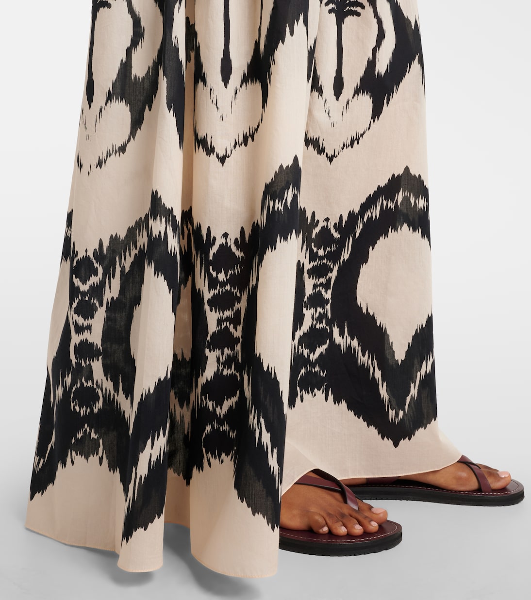 Abito lungo in popeline di cotone con stampa | Johanna Ortiz