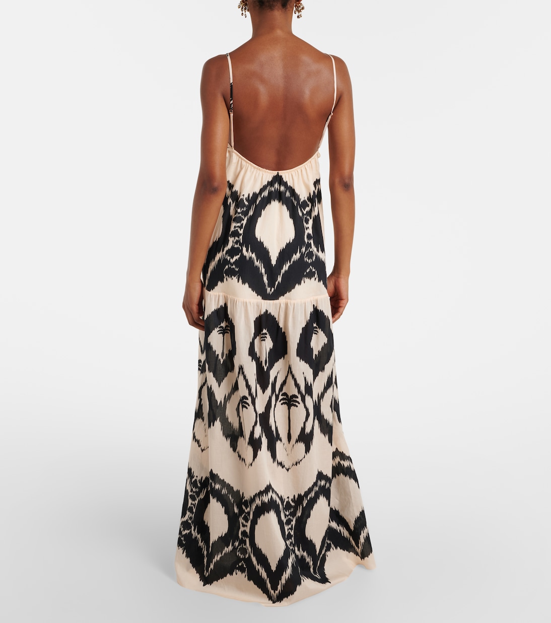 Abito lungo in popeline di cotone con stampa | Johanna Ortiz