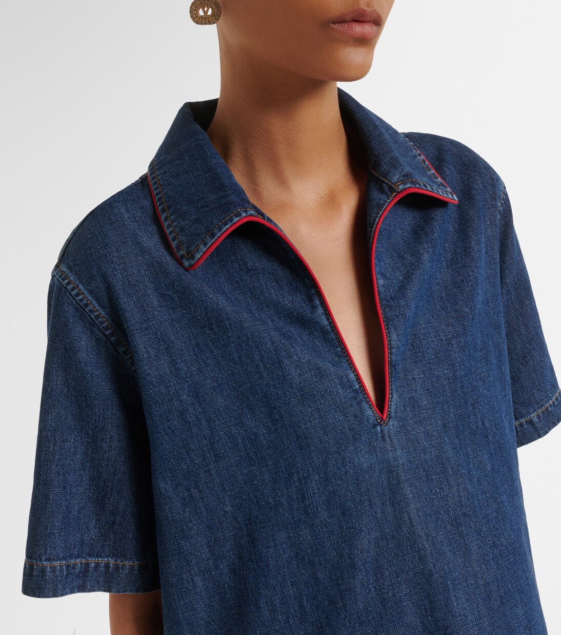 VGold denim midi dress | Valentino
