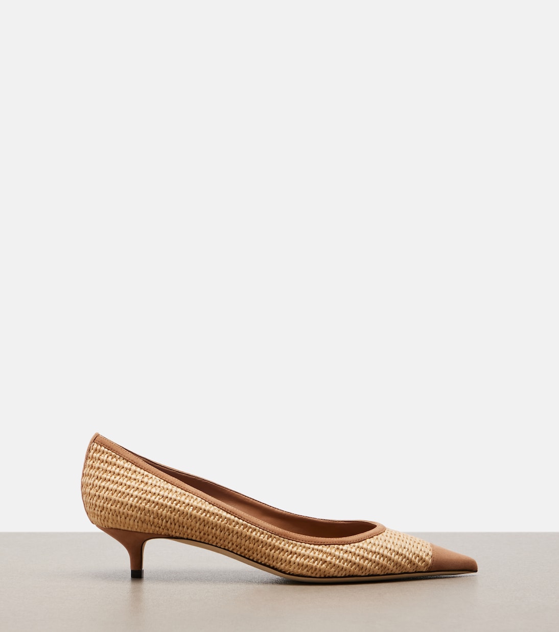 Amelia suede-trimmed raffia pumps | Jimmy Choo