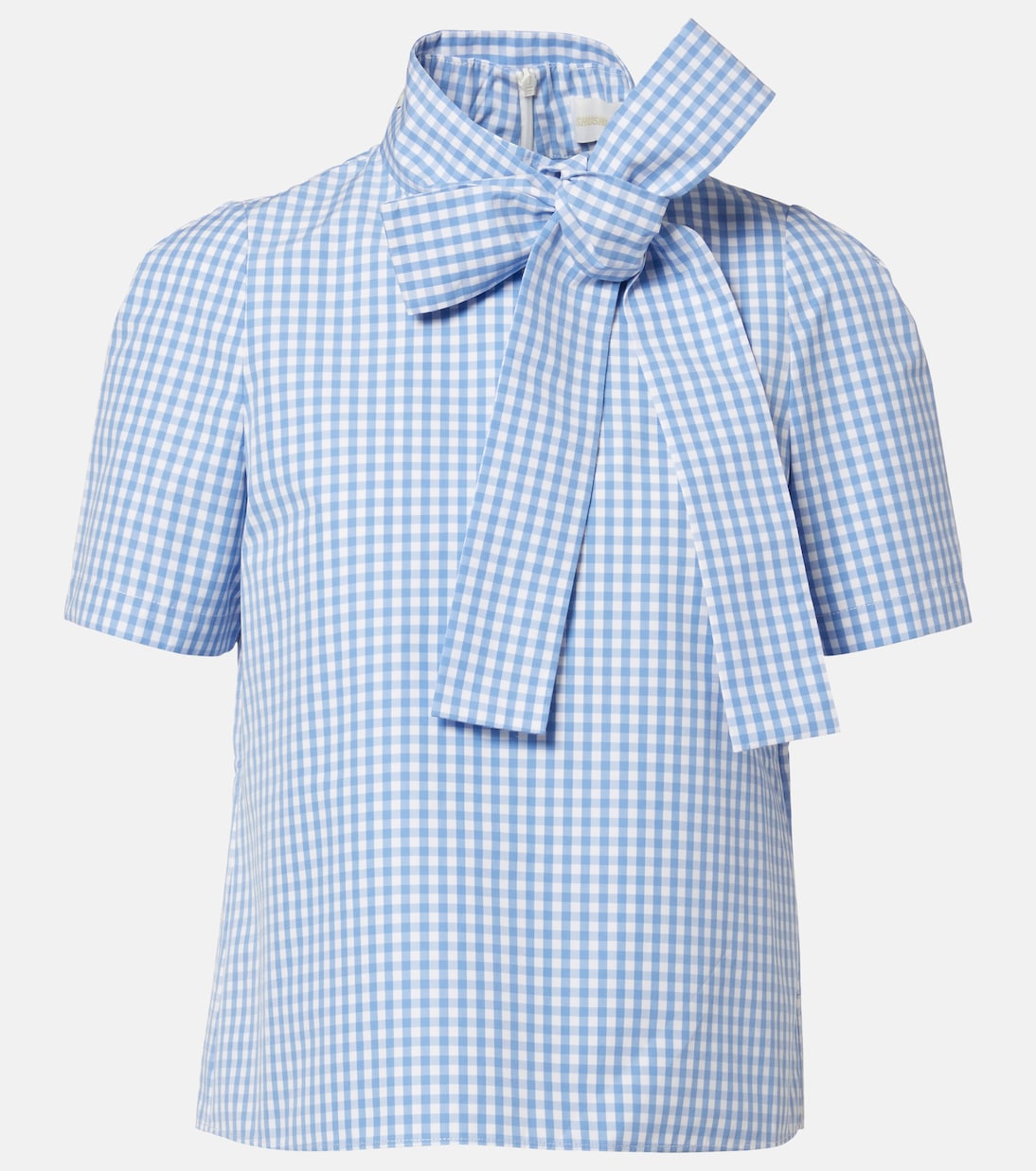 Top de algodón a cuadros Vichy con lazo | Shushu/Tong