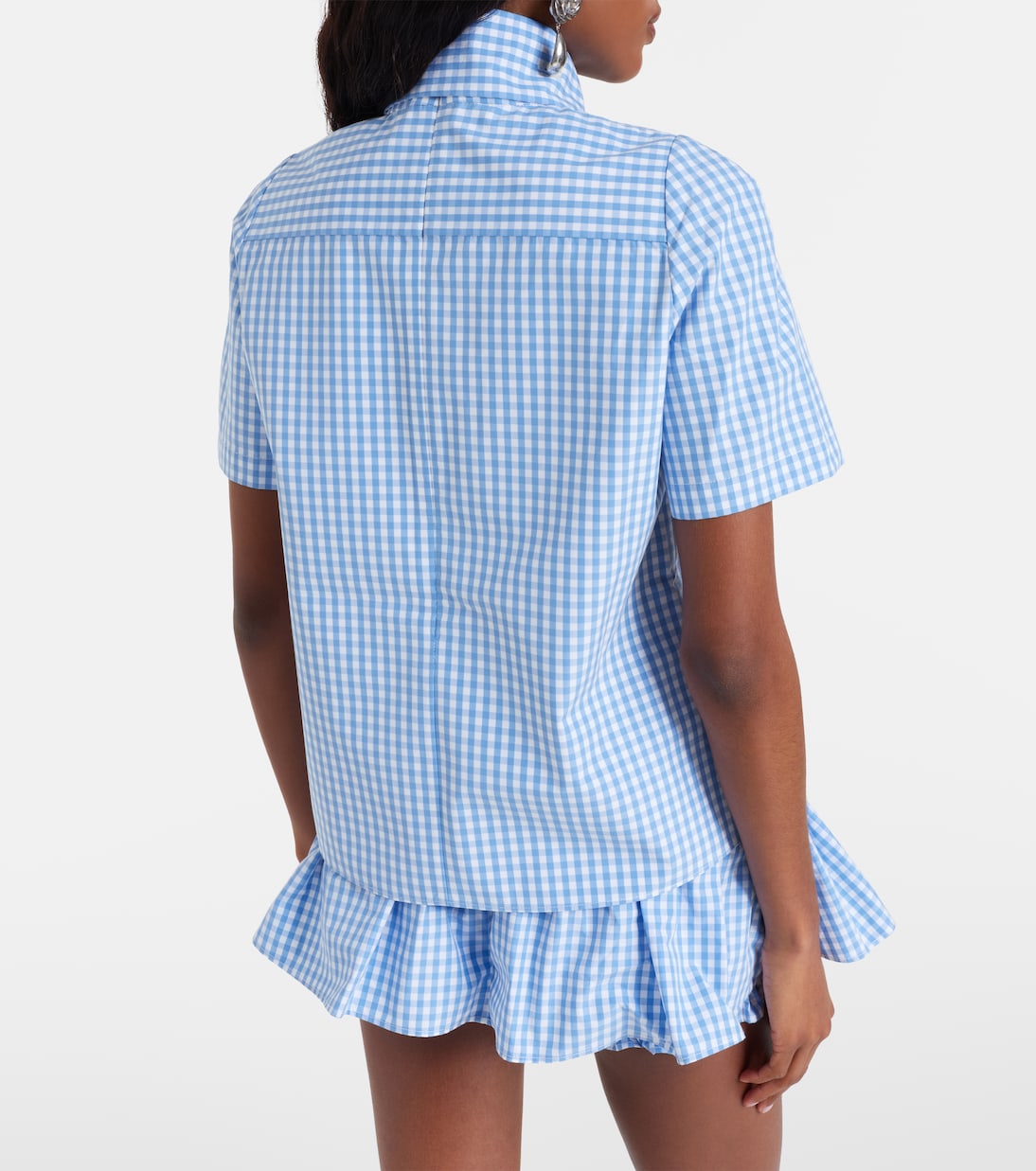 Top de algodón a cuadros Vichy con lazo | Shushu/Tong
