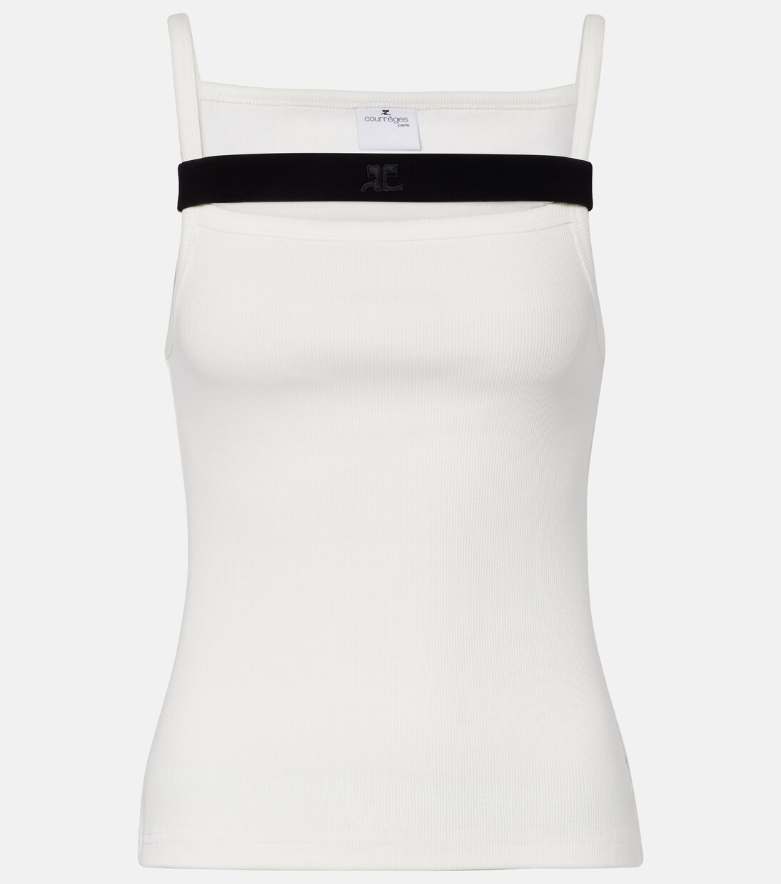 Ribbed-knit cotton tank top | Courrèges