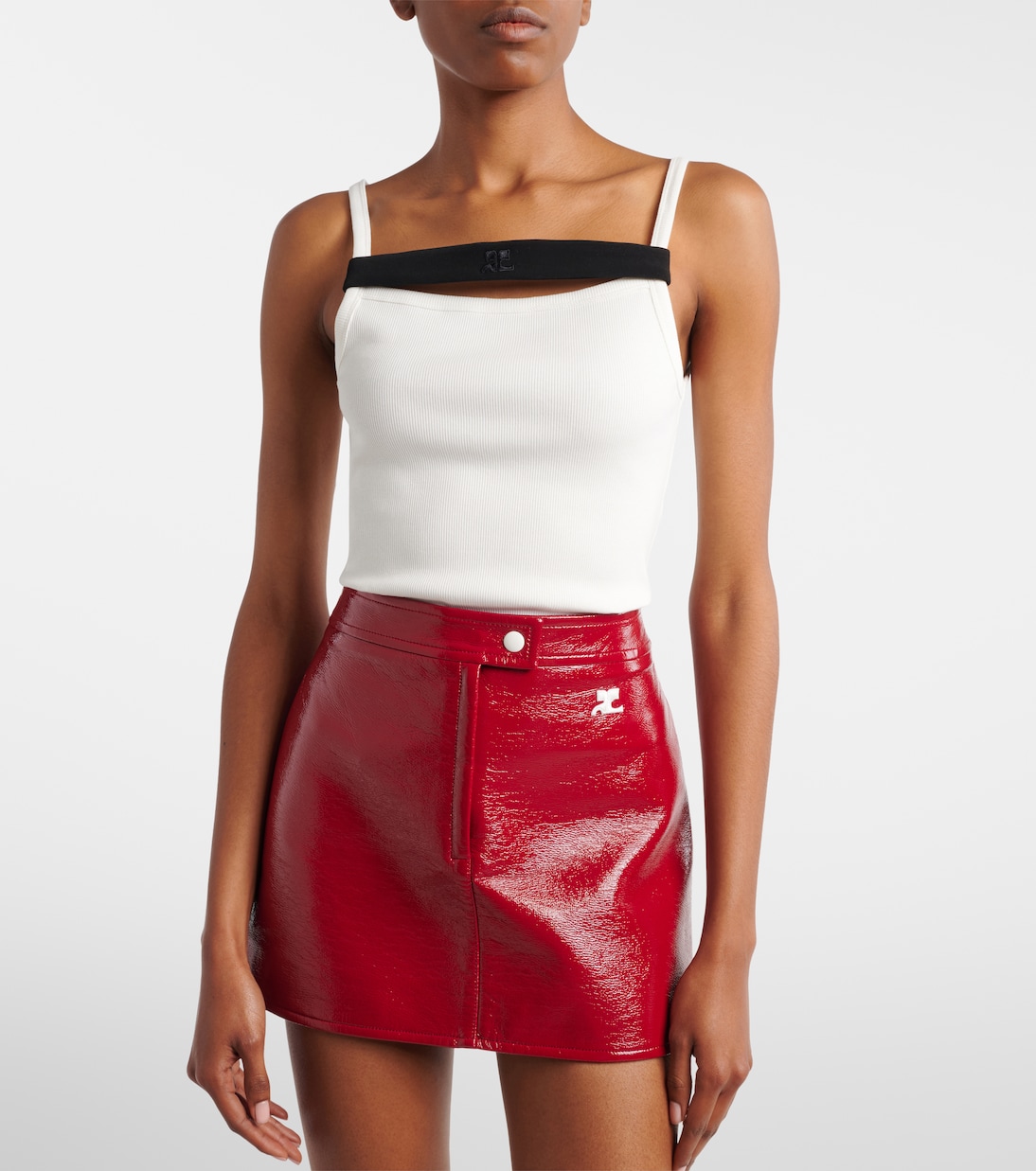 Ribbed-knit cotton tank top | Courrèges