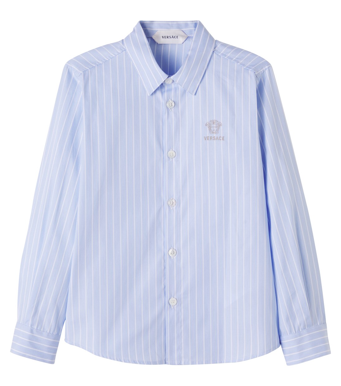 Medusa striped cotton poplin shirt  | Versace Kids